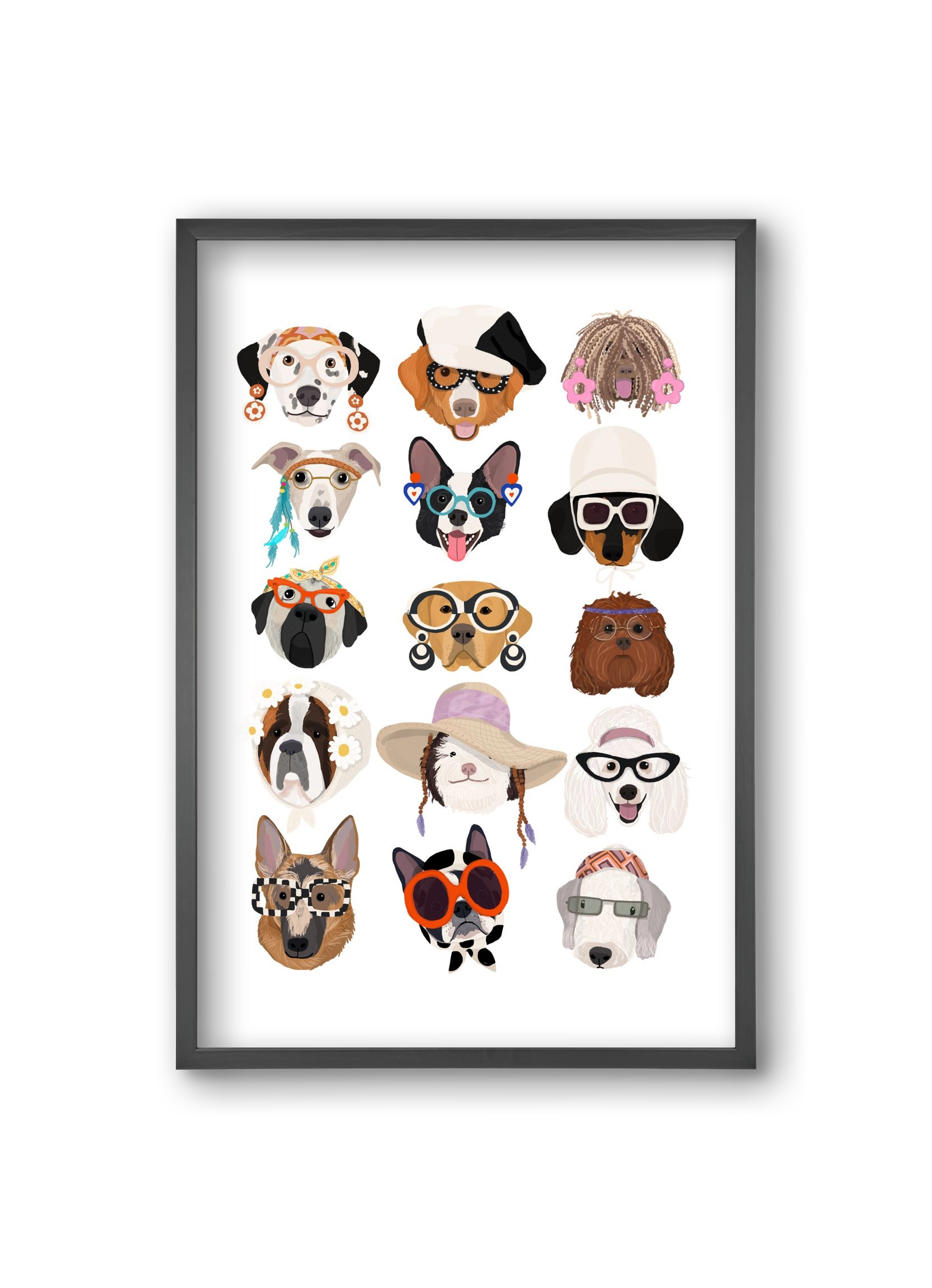 Dogs in the 1960's, 20x30 cm (20x30 cm), Fekete keret