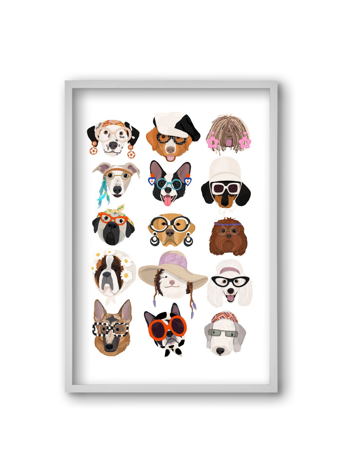 Dogs in the 1960's, 20x30 cm (20x30 cm), Fehér keret