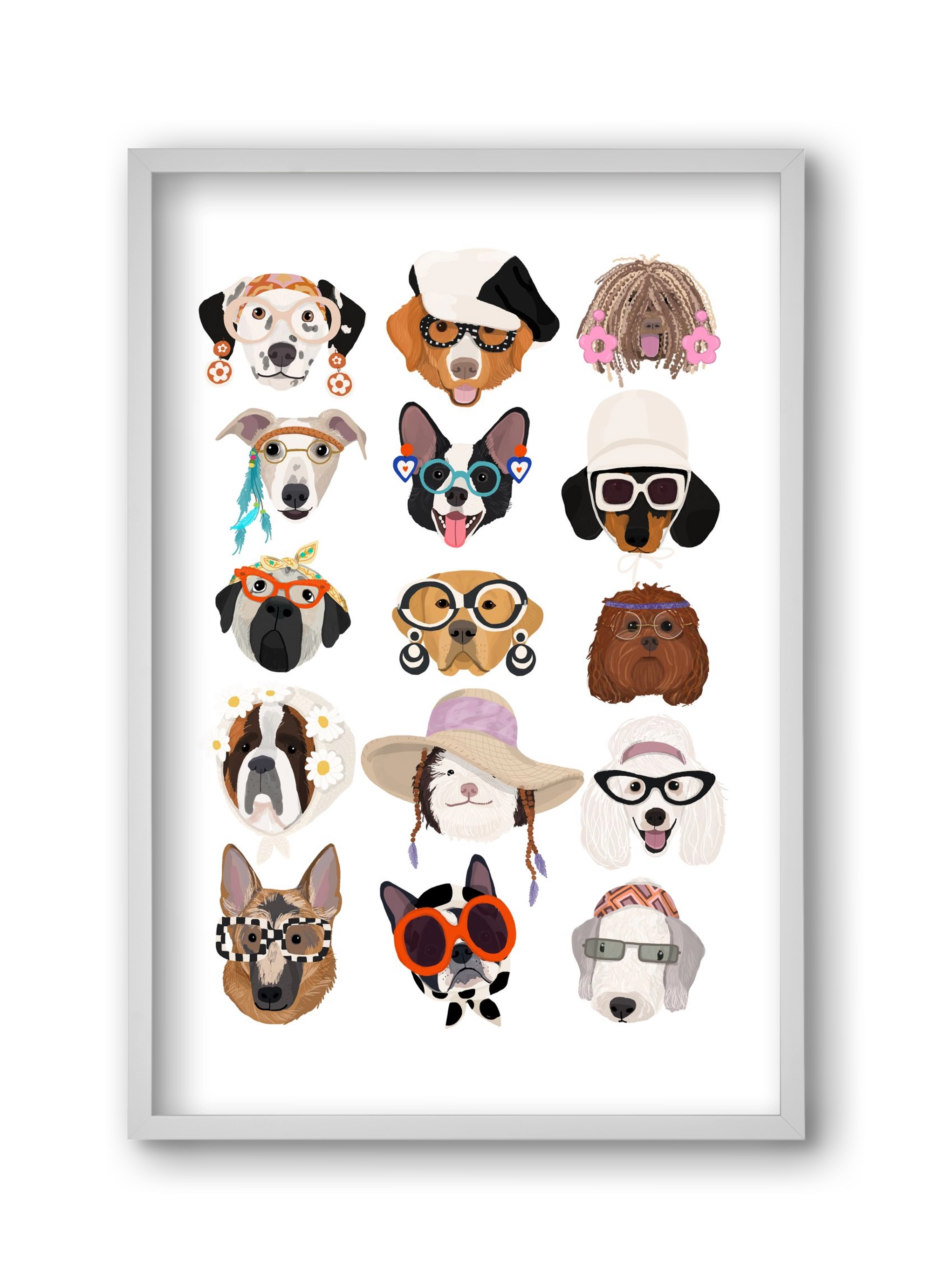 Dogs in the 1960's, 30x45 cm (30x45 cm), Fehér keret