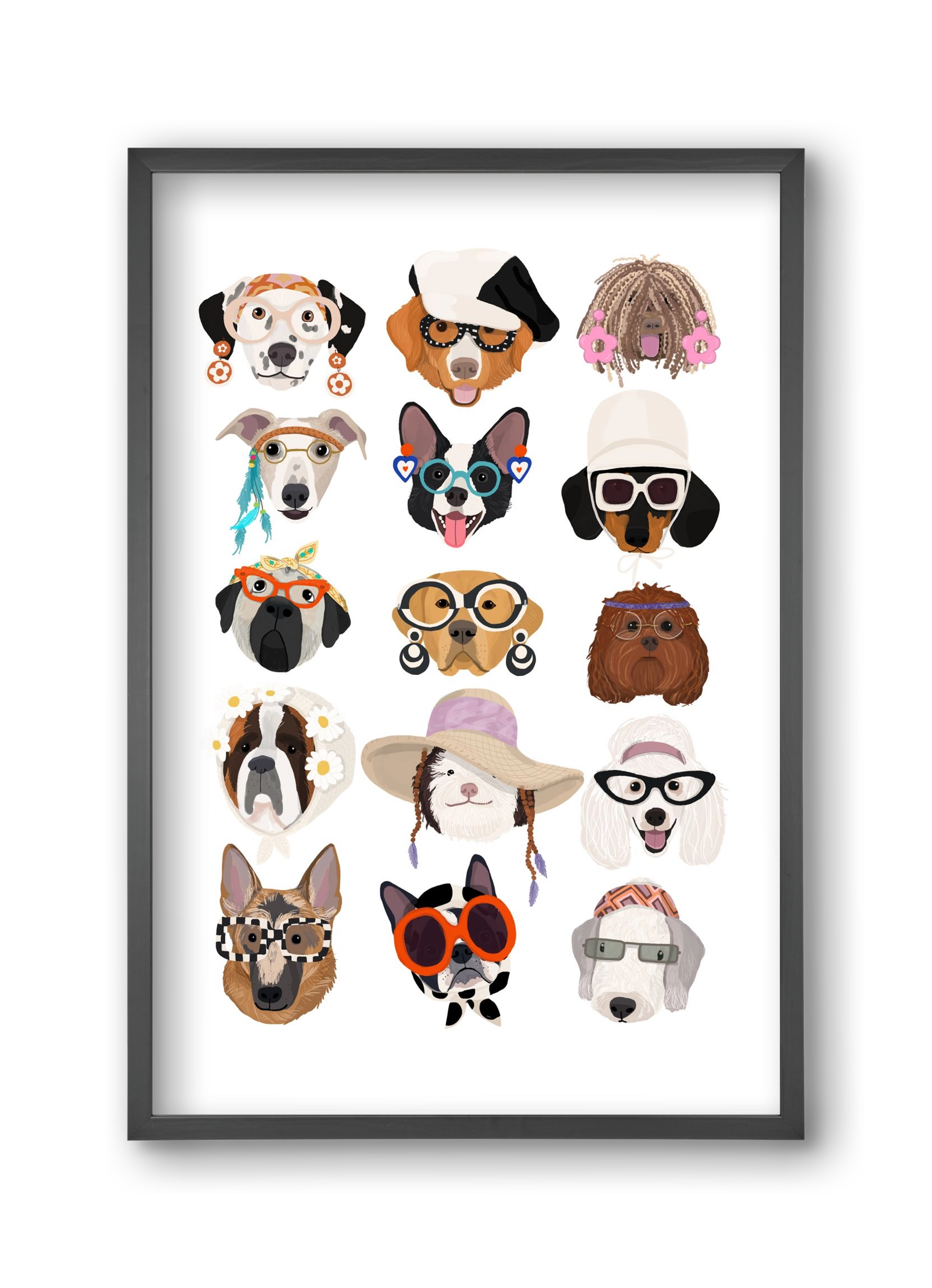 Dogs in the 1960's, 30x45 cm (30x45 cm), Fekete keret