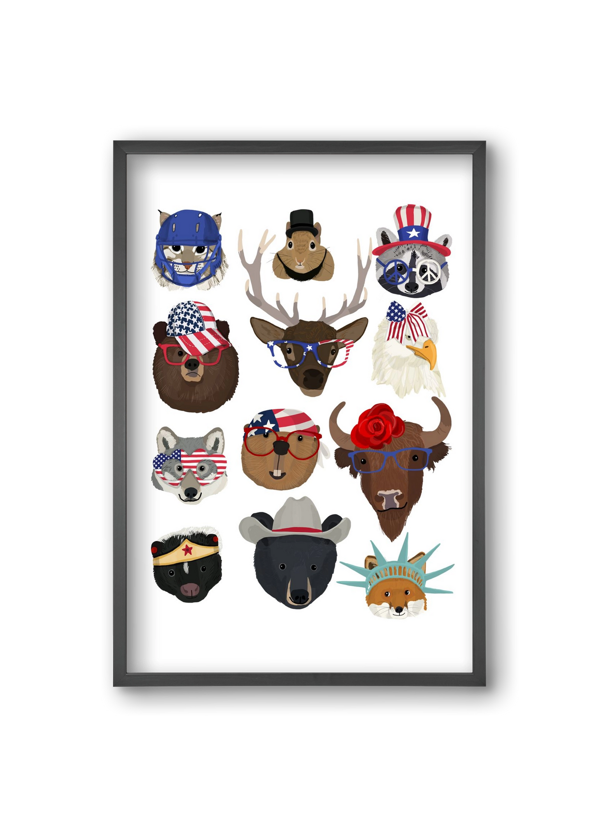 Animals of the planet USA, 20x30 cm (20x30 cm), Fekete keret