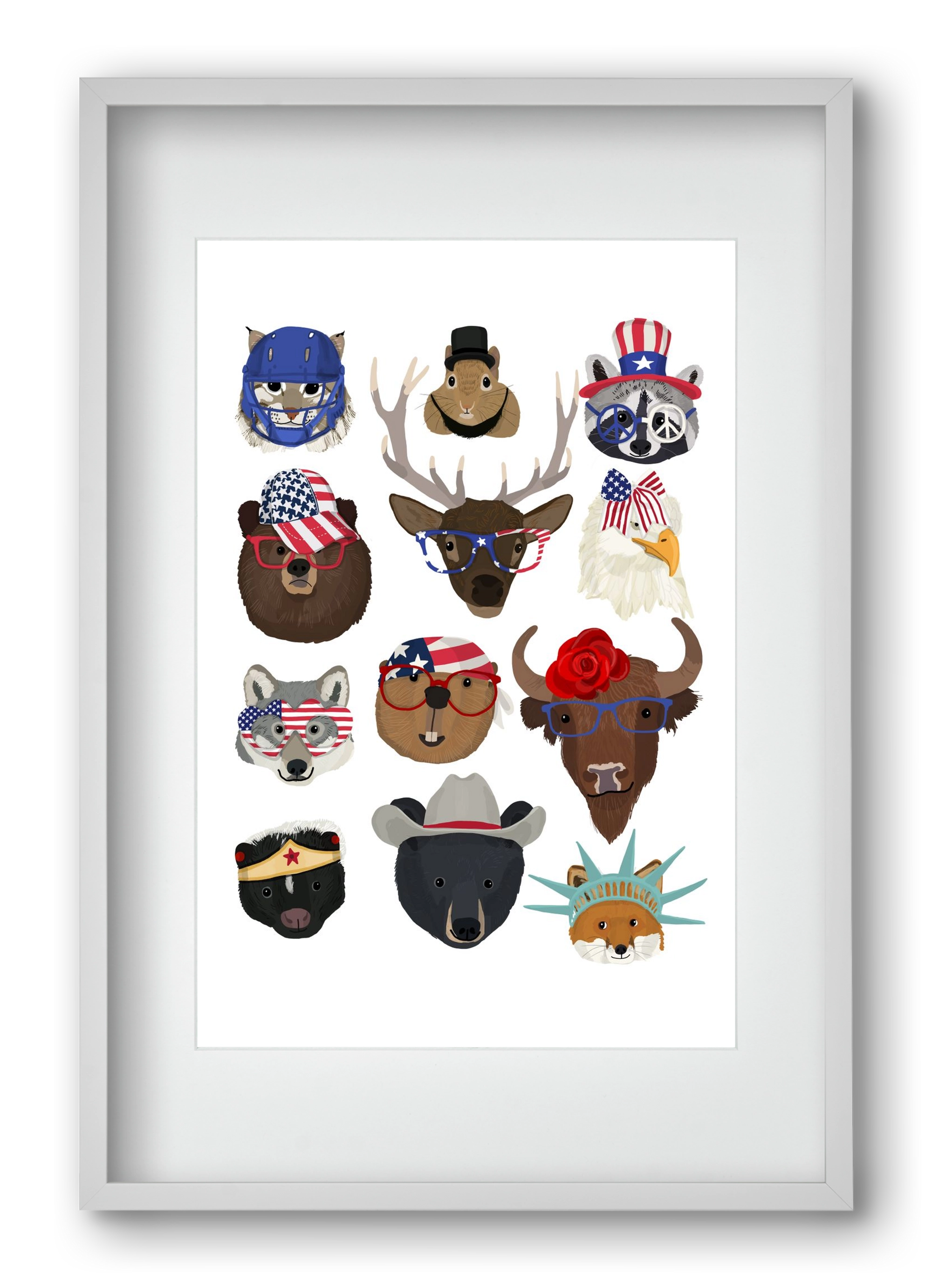 Animals of the planet USA, 40x60 cm (30x45 cm), Fehér keret, paszpartuval