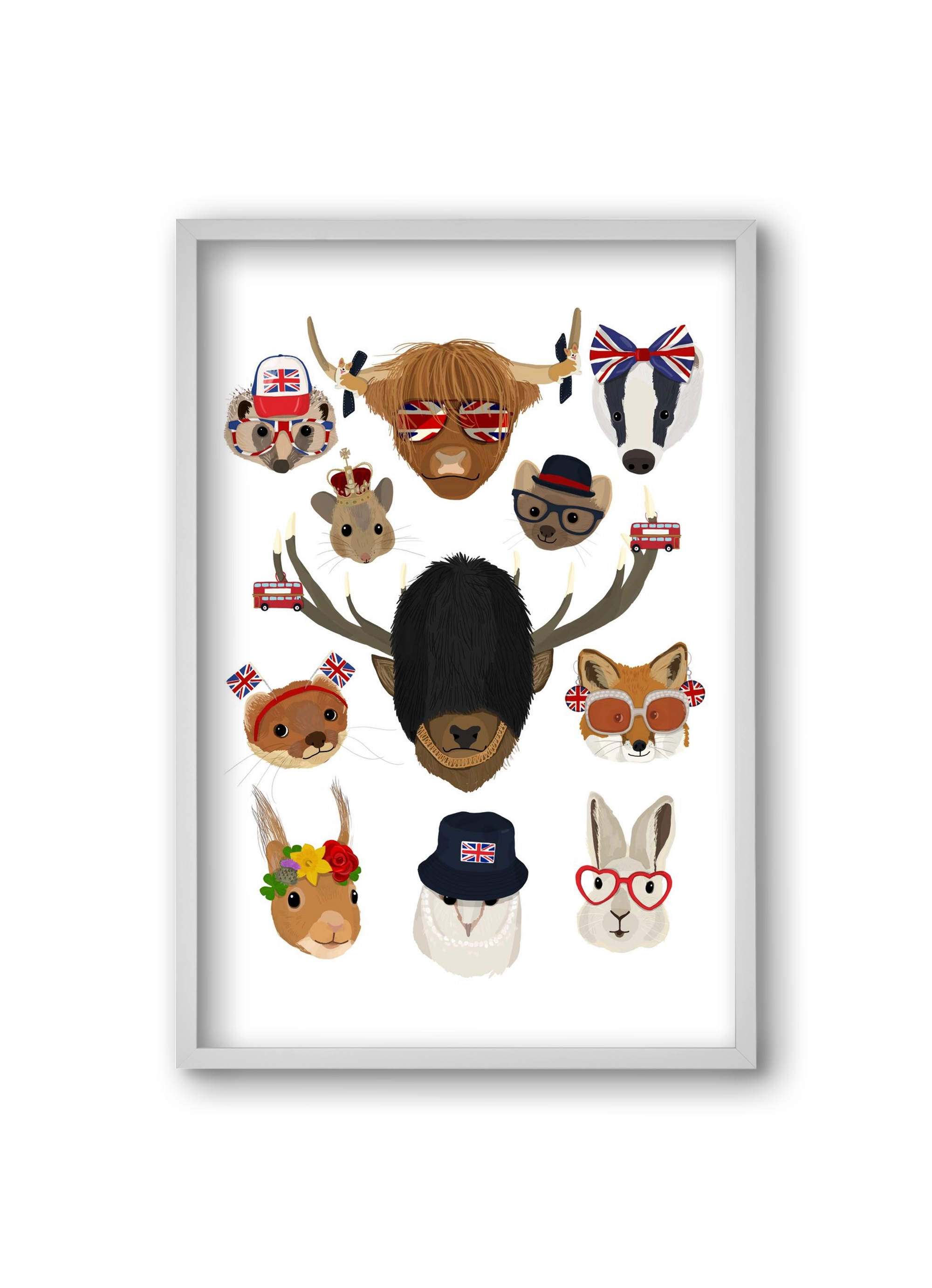 Animals of the planet United Kingdom, 20x30 cm (20x30 cm), Fehér keret