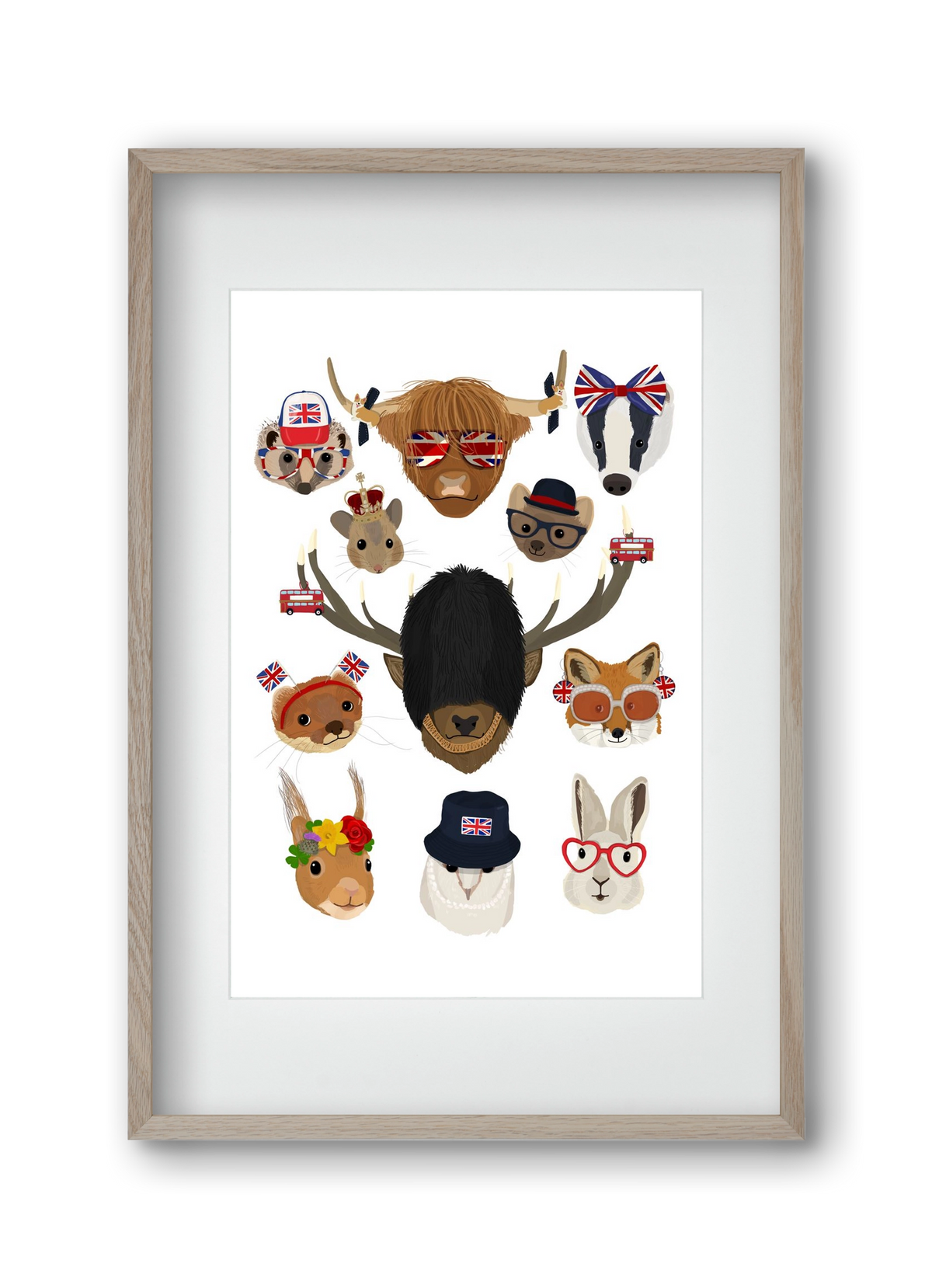 Animals of the planet United Kingdom, 30x45 cm (20x30 cm), Tölgy keret, paszpartuval