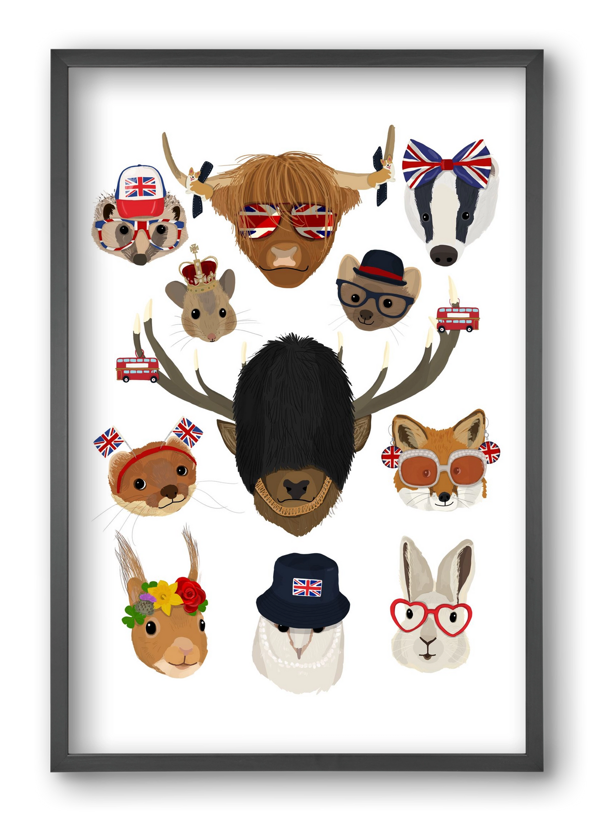 Animals of the planet United Kingdom, 40x60 cm (40x60 cm), Fekete keret