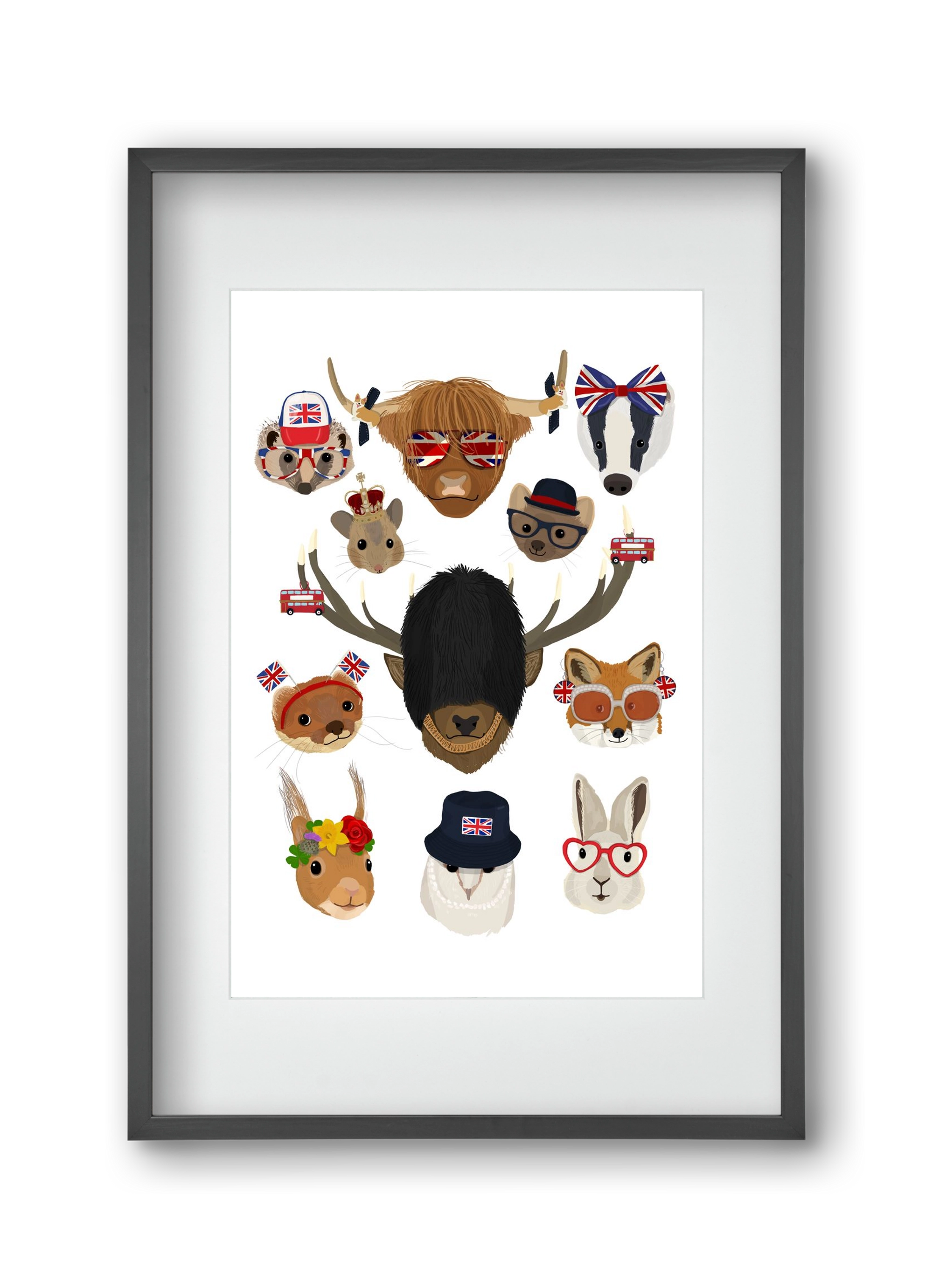 Animals of the planet United Kingdom, 30x45 cm (20x30 cm), Fekete keret, paszpartuval