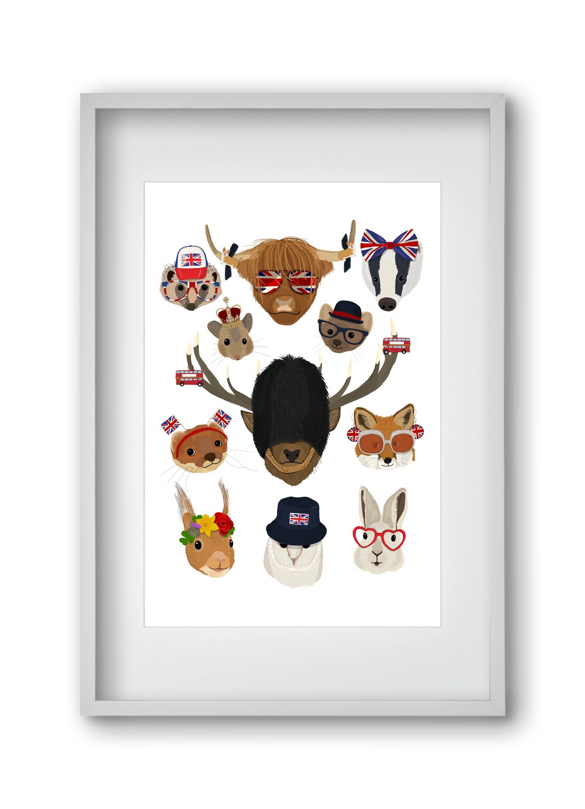 Animals of the planet United Kingdom, 30x45 cm (20x30 cm), Fehér keret, paszpartuval