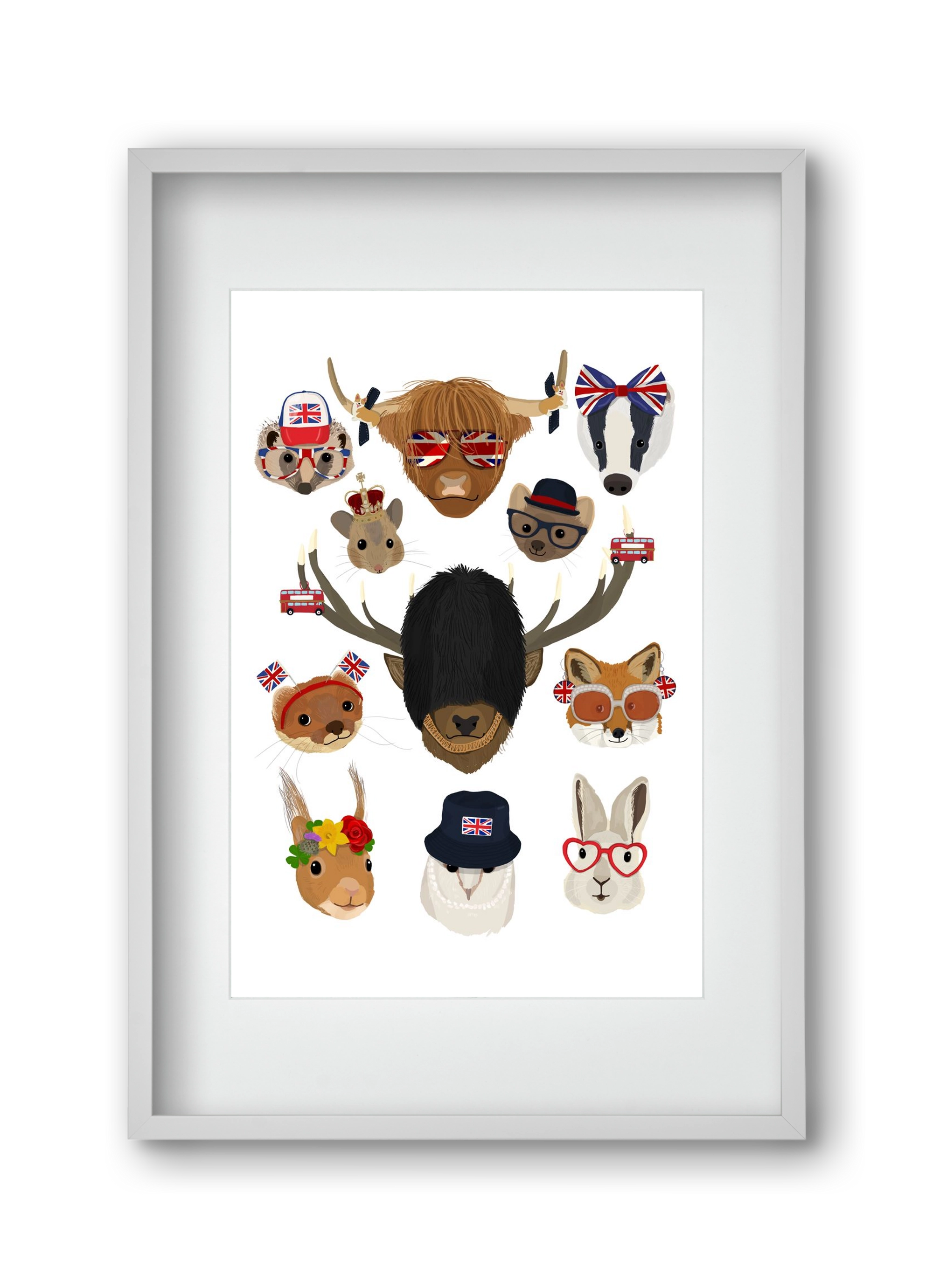 Animals of the planet United Kingdom, 30x45 cm (20x30 cm), Fehér keret, paszpartuval