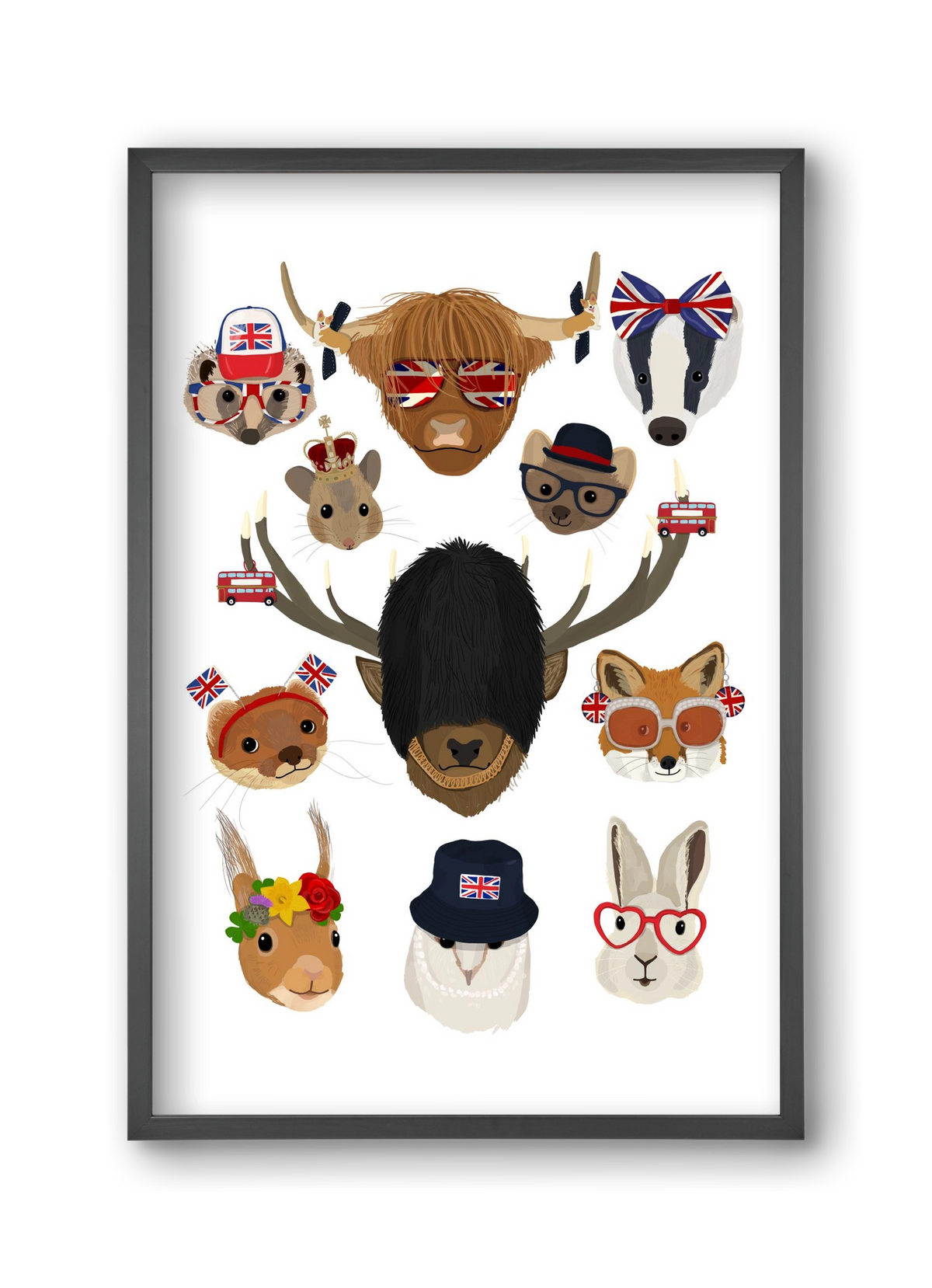 Animals of the planet United Kingdom, 30x45 cm (30x45 cm), Fekete keret