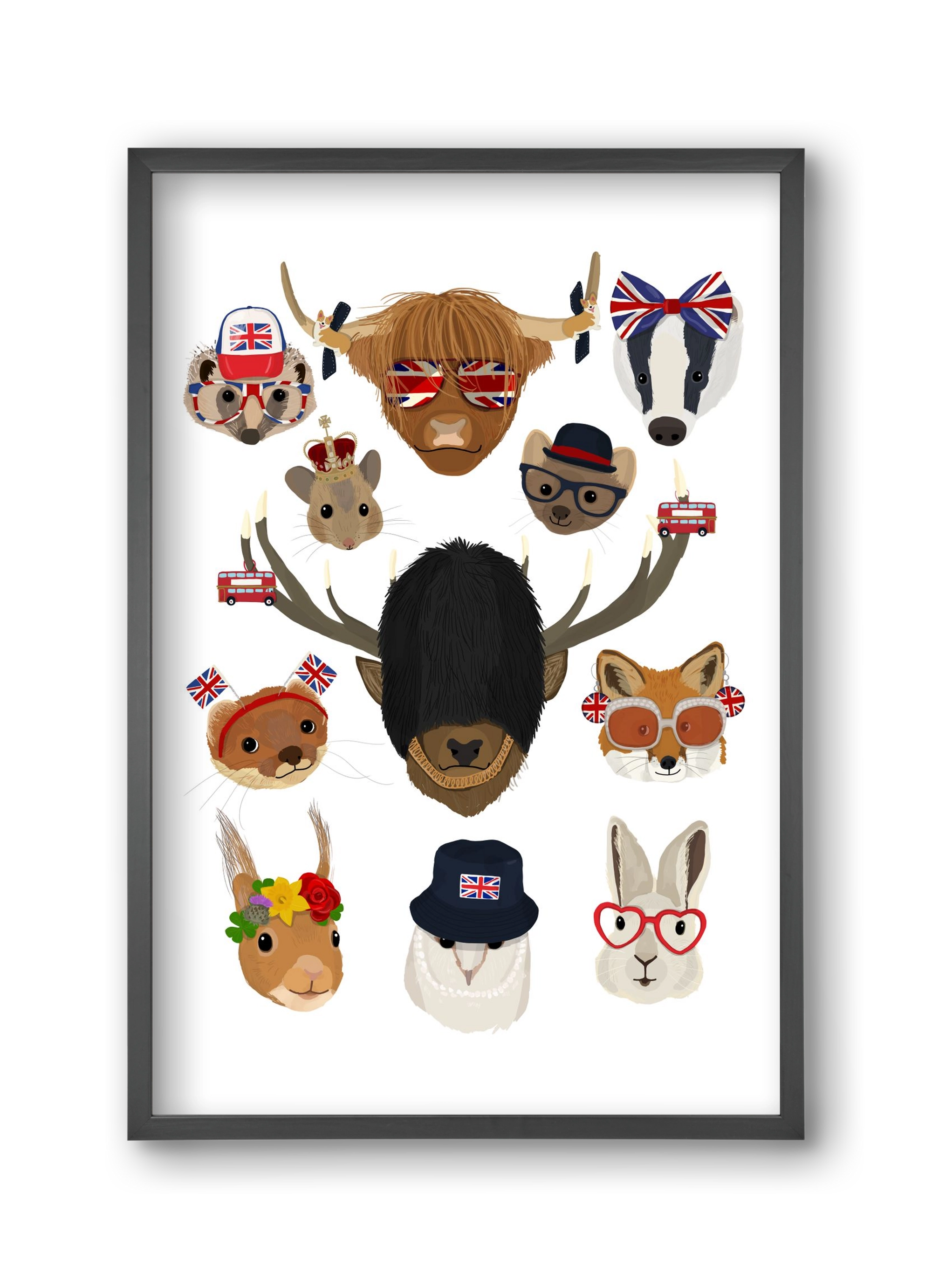 Animals of the planet United Kingdom, 30x45 cm (30x45 cm), Fekete keret