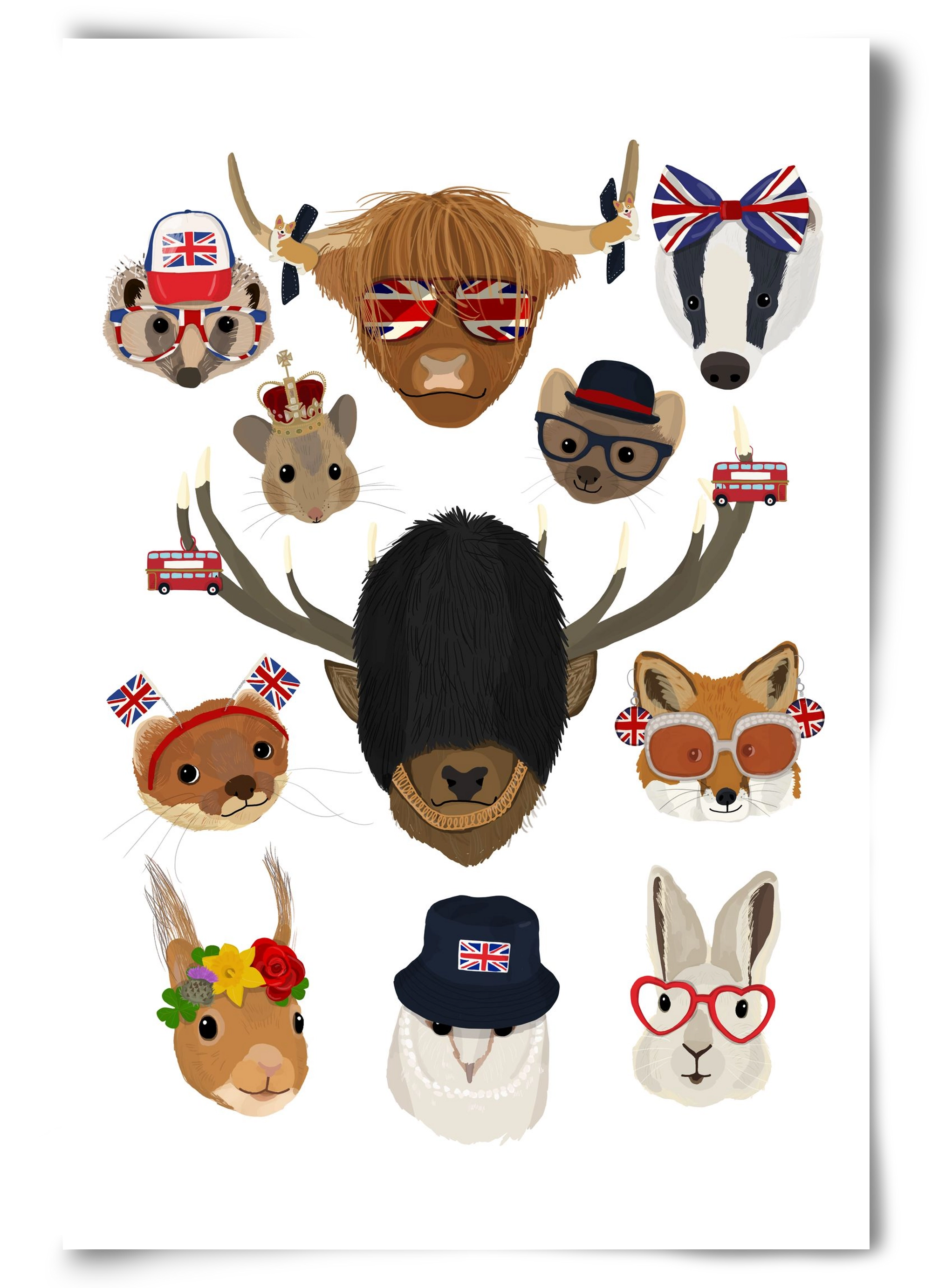 Animals of the planet United Kingdom, 60x90 cm, Keret nélkül