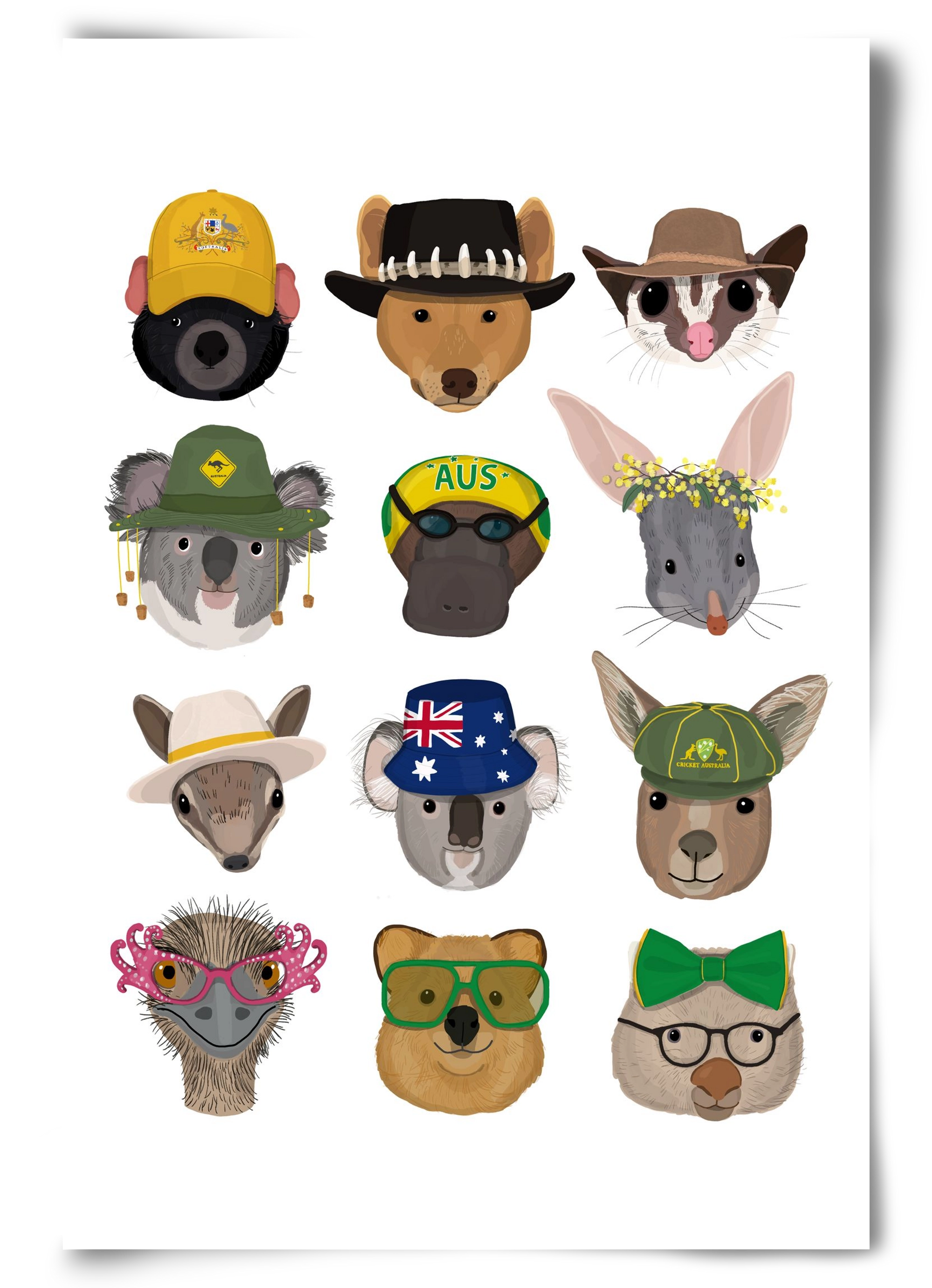 Animals of the planet Australia, 60x90 cm, Keret nélkül