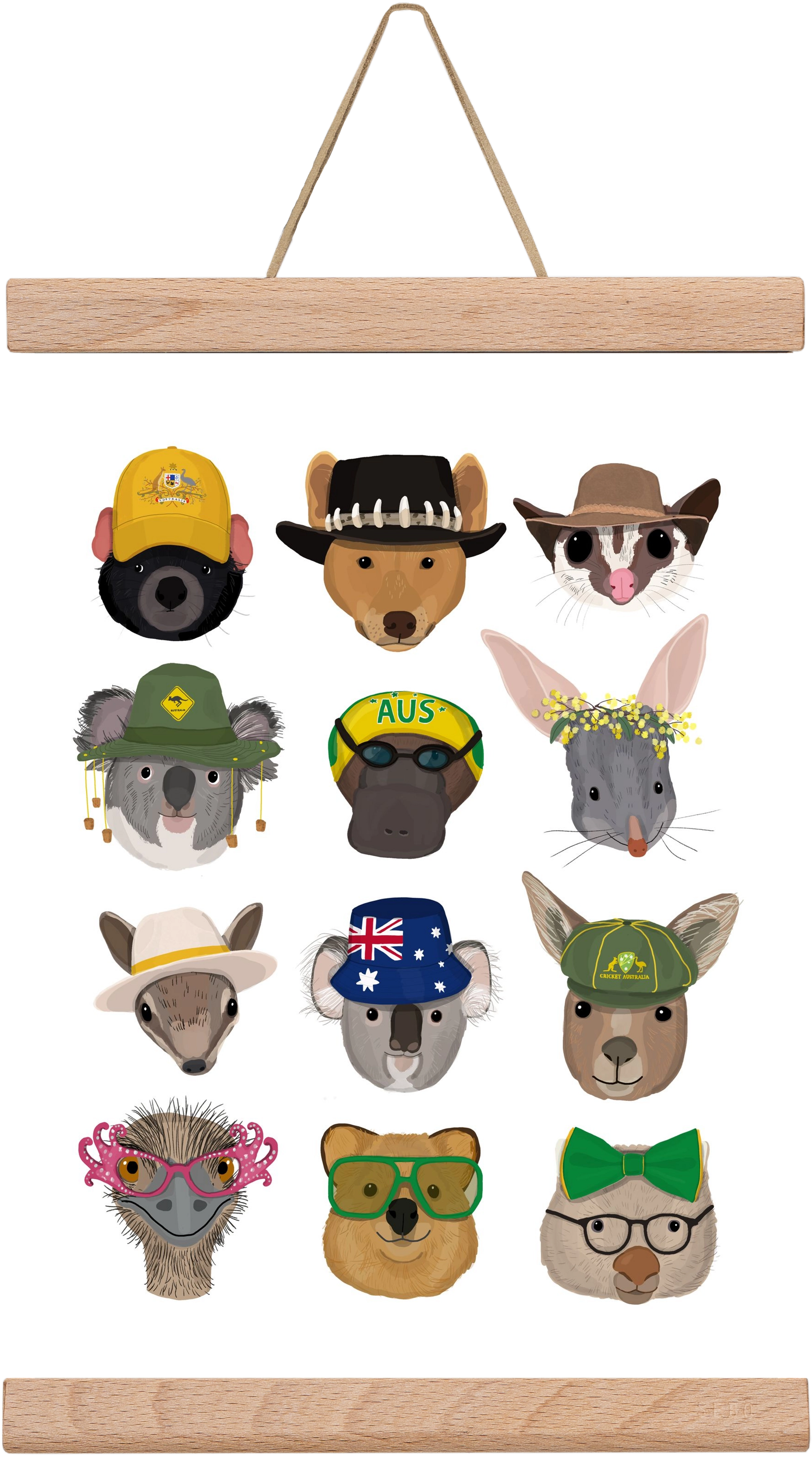 Animals of the planet Australia, 20x30 cm (20x30 cm), Tölgy akasztó