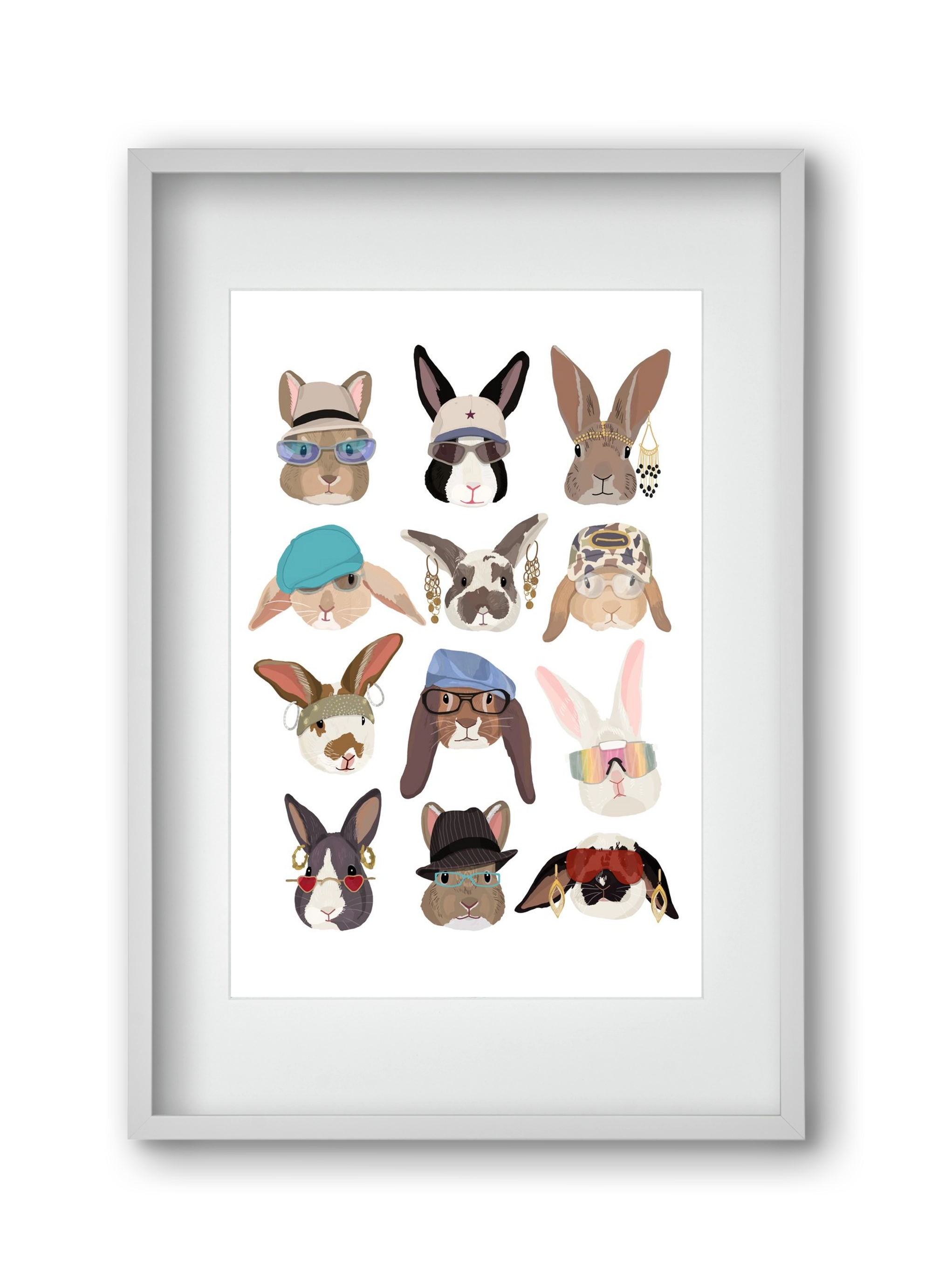 Rabbits wearing glasses in the 2000's , 30x45 cm (20x30 cm), Fehér keret, paszpartuval