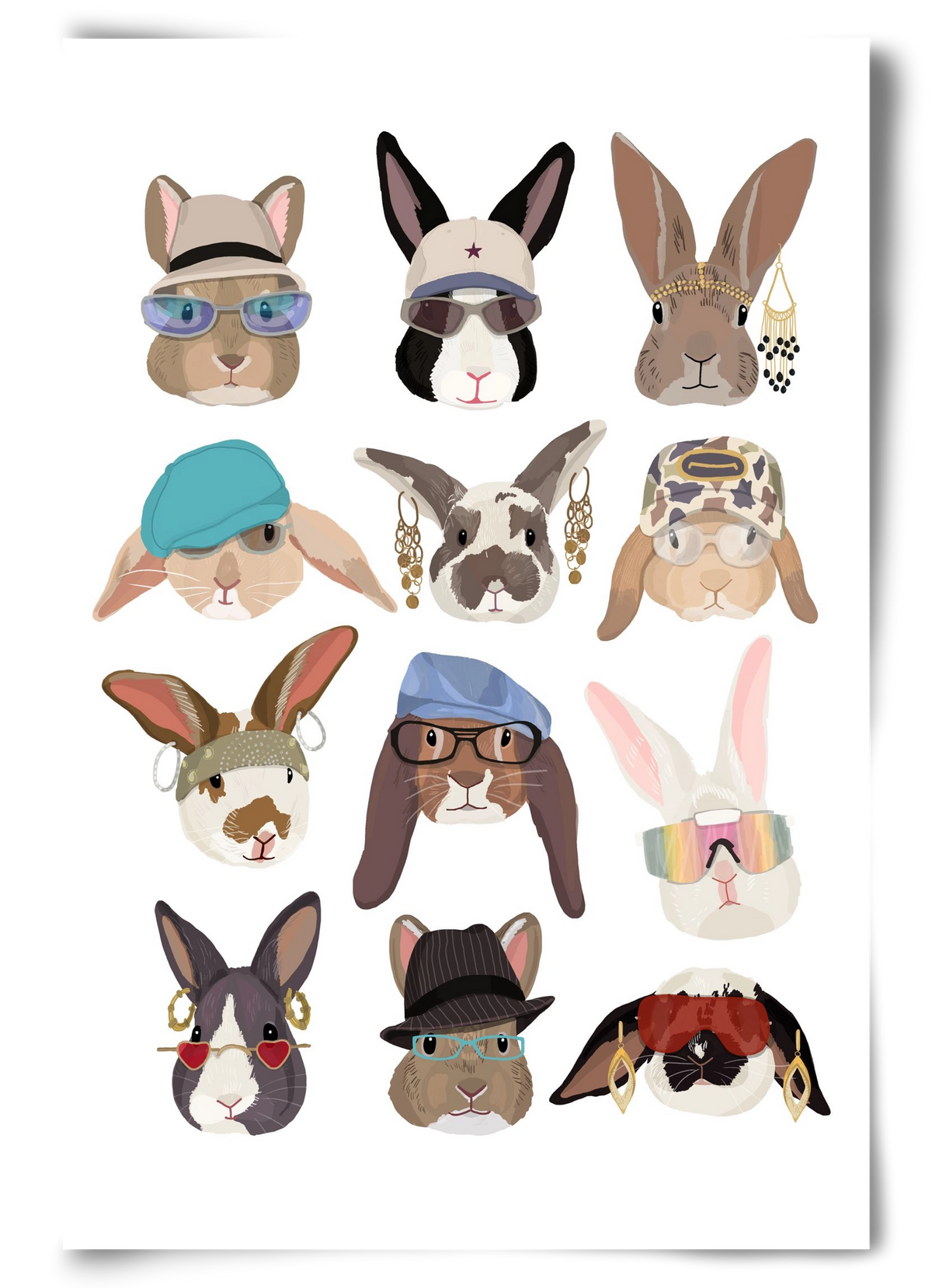 Rabbits wearing glasses in the 2000's , 60x90 cm, Keret nélkül