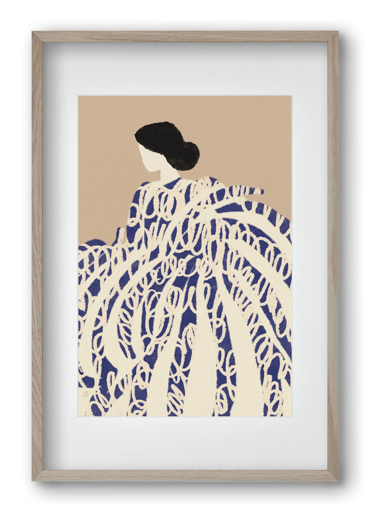 Twirly girl, 40x60 cm (30x45 cm), Tölgy keret, paszpartuval