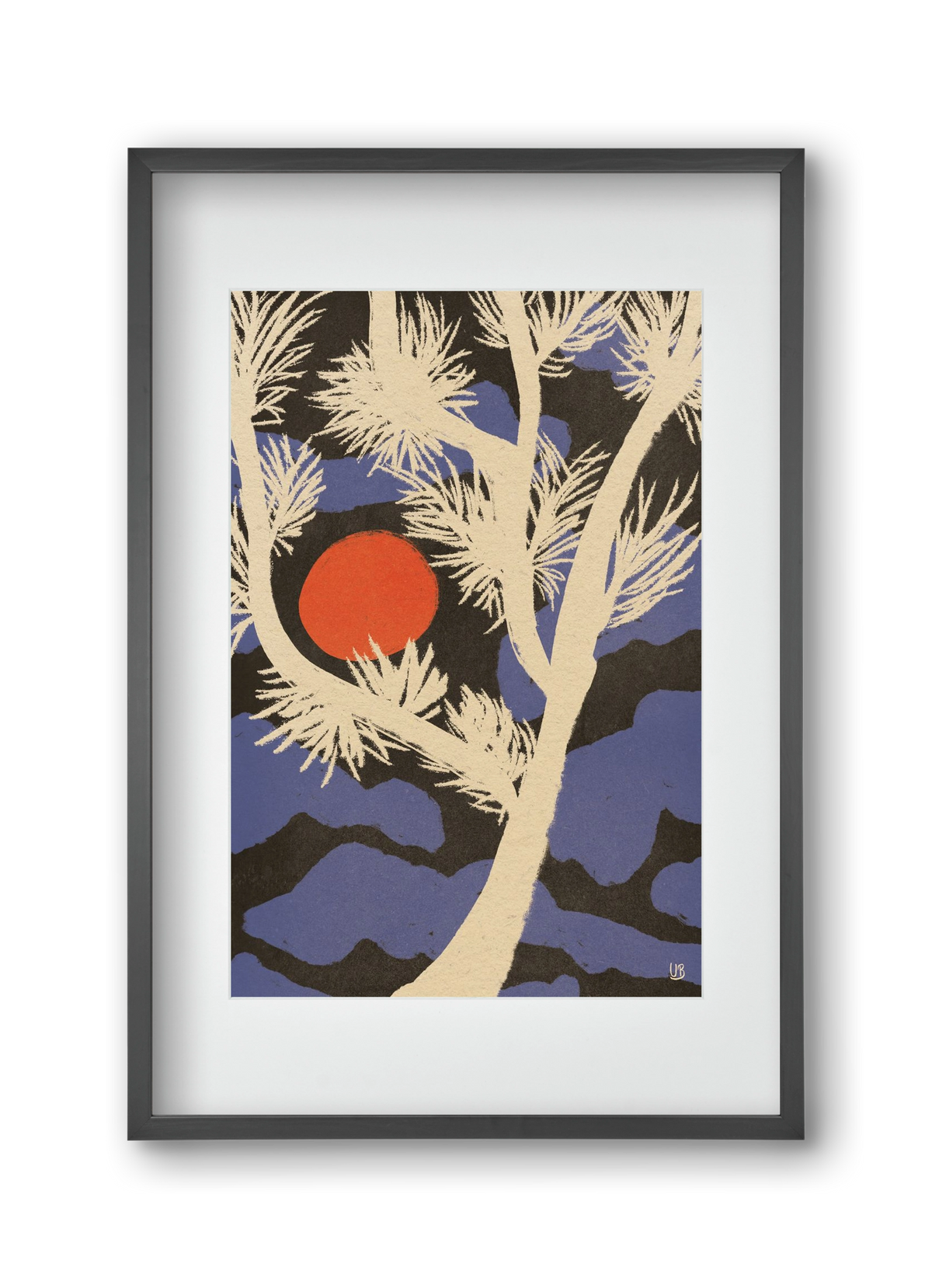 Japanese skies, 30x45 cm (20x30 cm), Fekete keret, paszpartuval