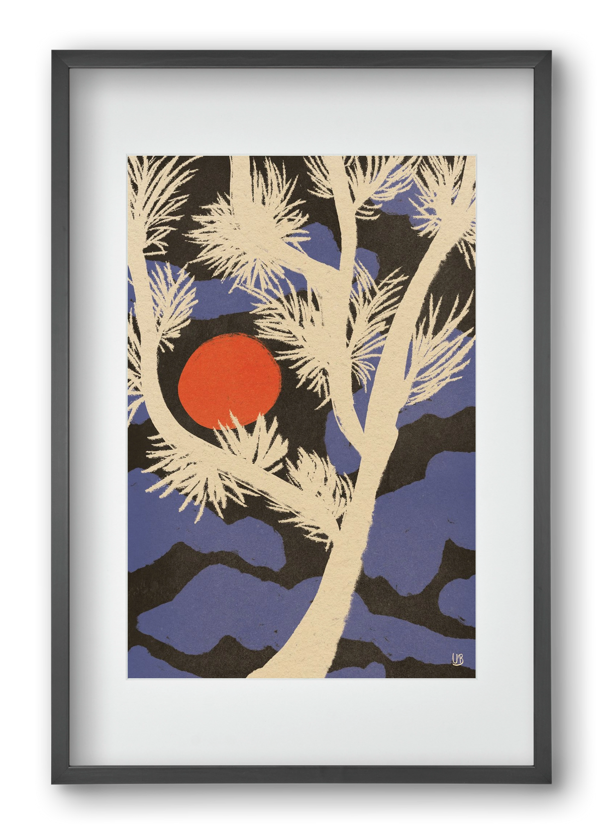 Japanese skies, 40x60 cm (30x45 cm), Fekete keret, paszpartuval
