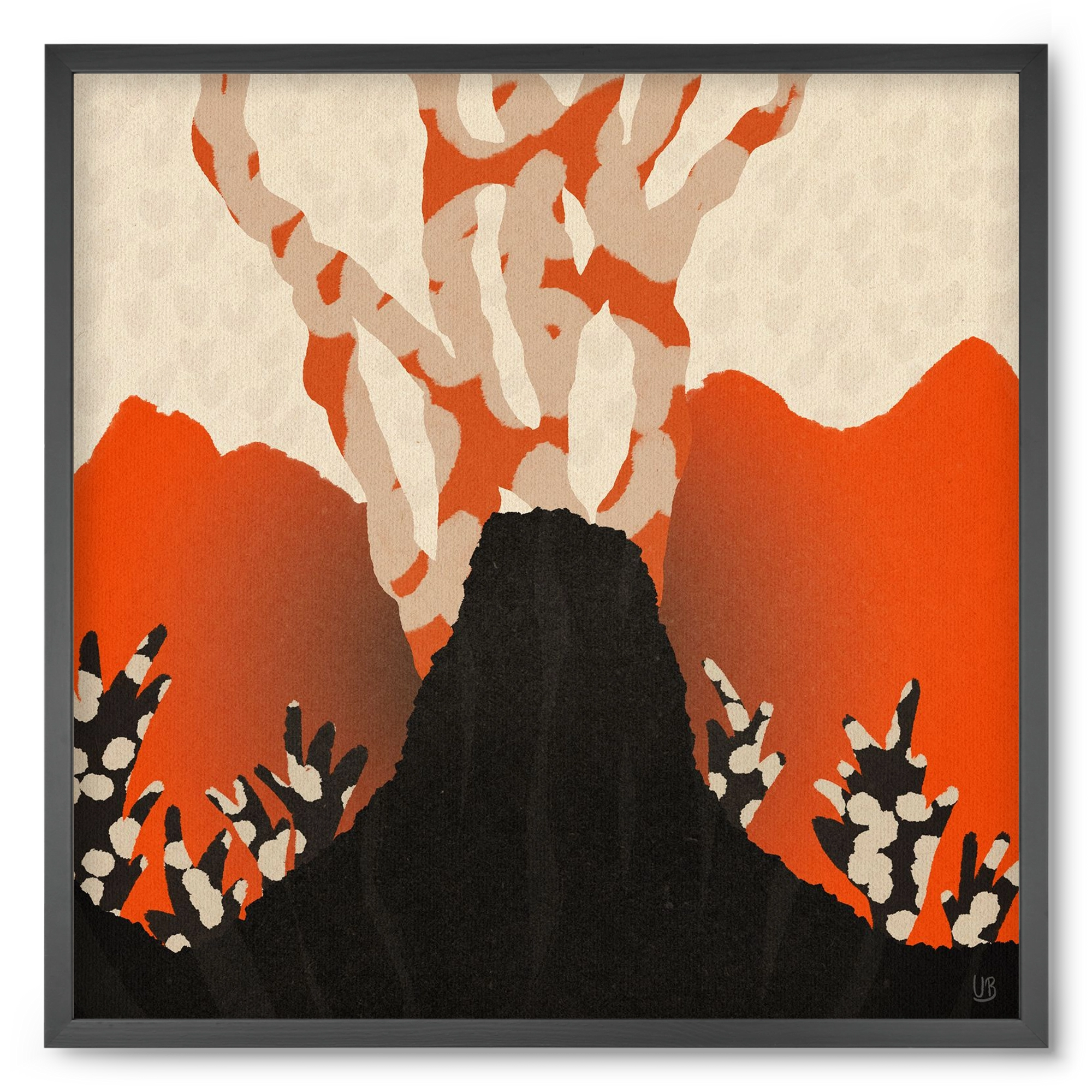 Volcanique, 50x50 cm (50x50 cm), Fekete keret