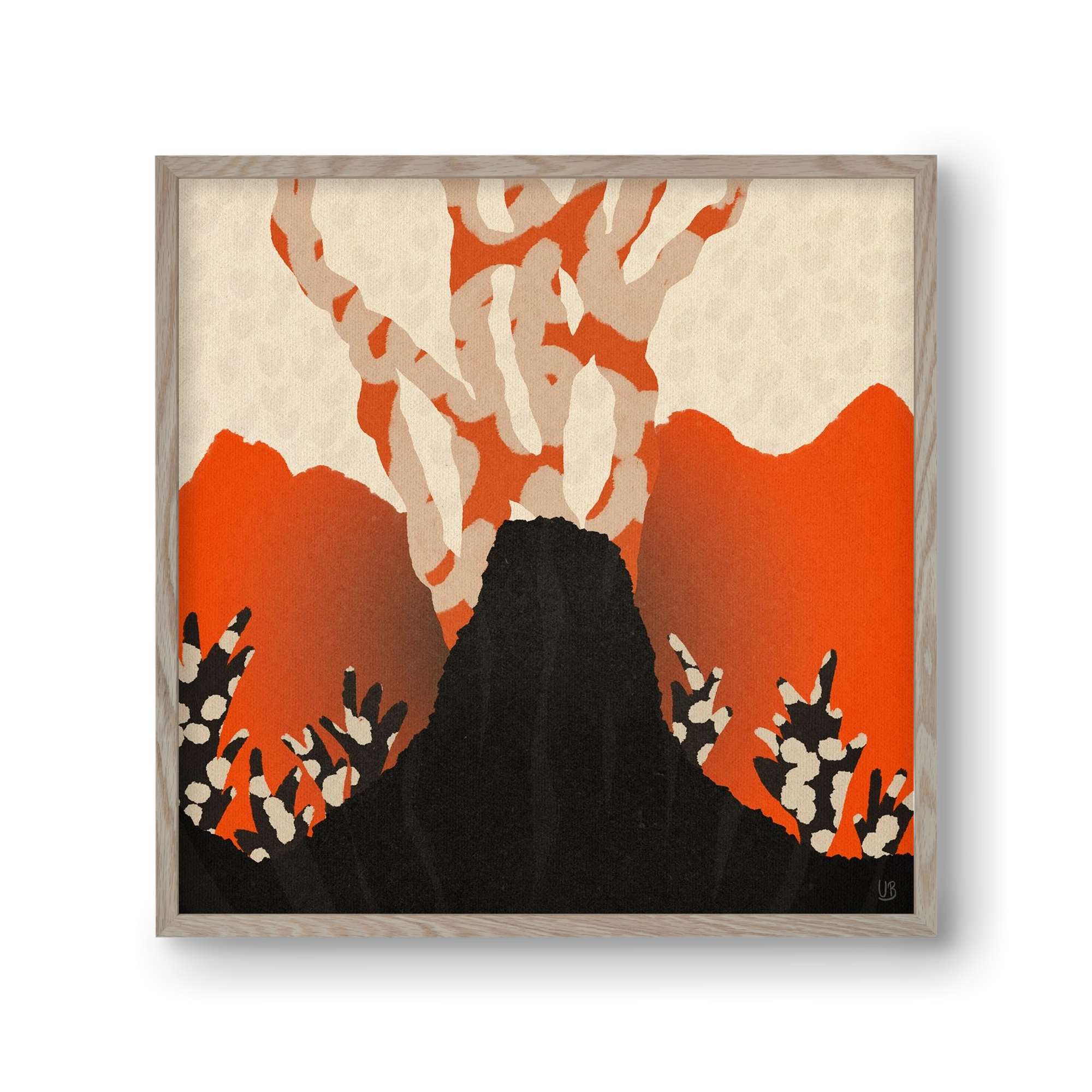 Volcanique, 30x30 cm (30x30 cm), Tölgy keret
