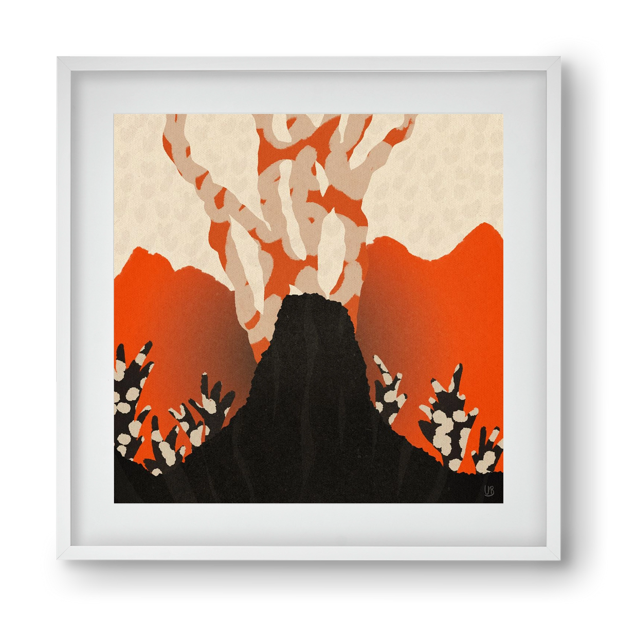Volcanique, 40x40 cm (30x30 cm), Fehér keret, paszpartuval