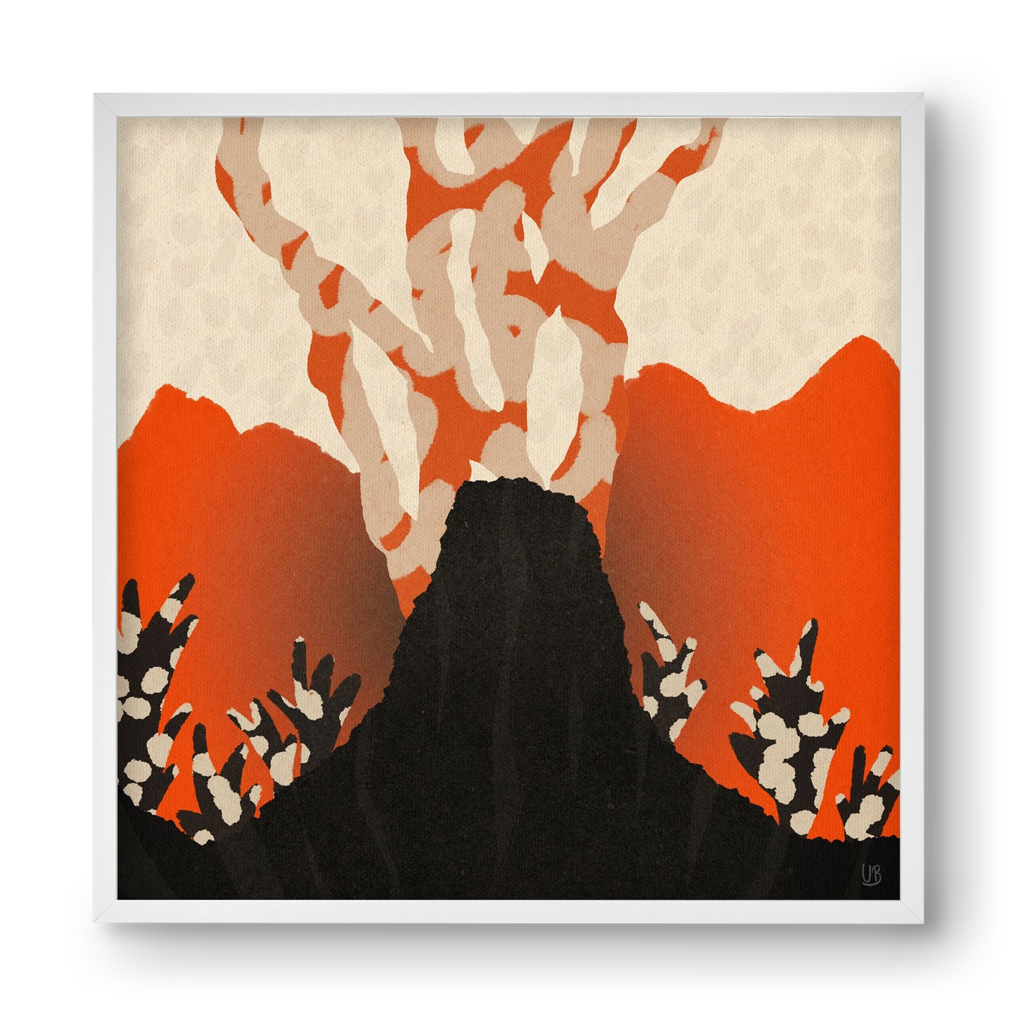 Volcanique, 40x40 cm (40x40 cm), Fehér keret