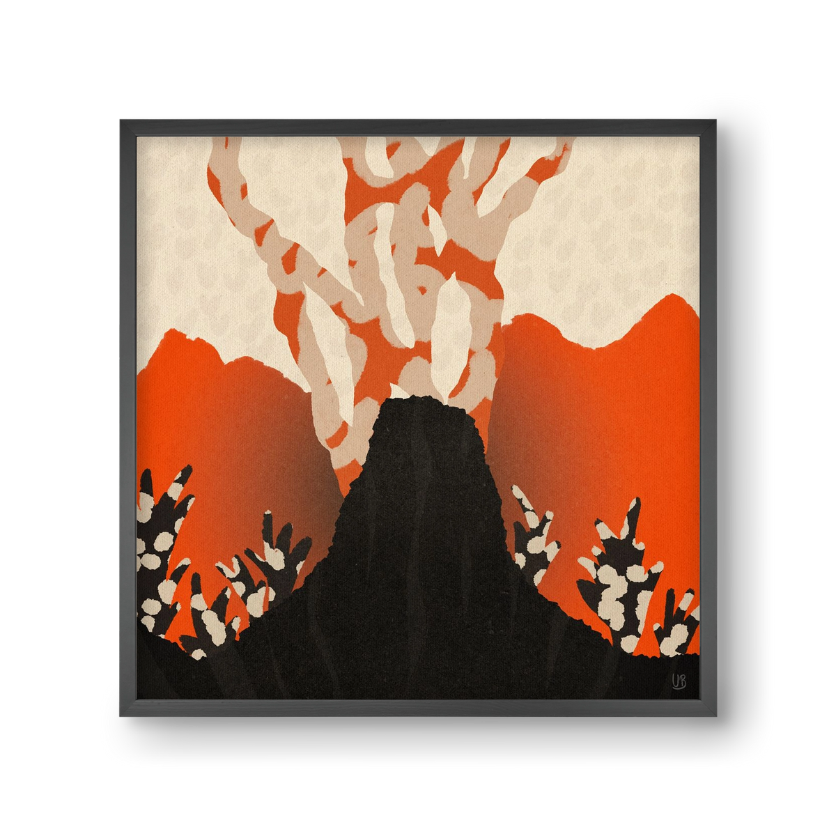 Volcanique, 30x30 cm (30x30 cm), Fekete keret