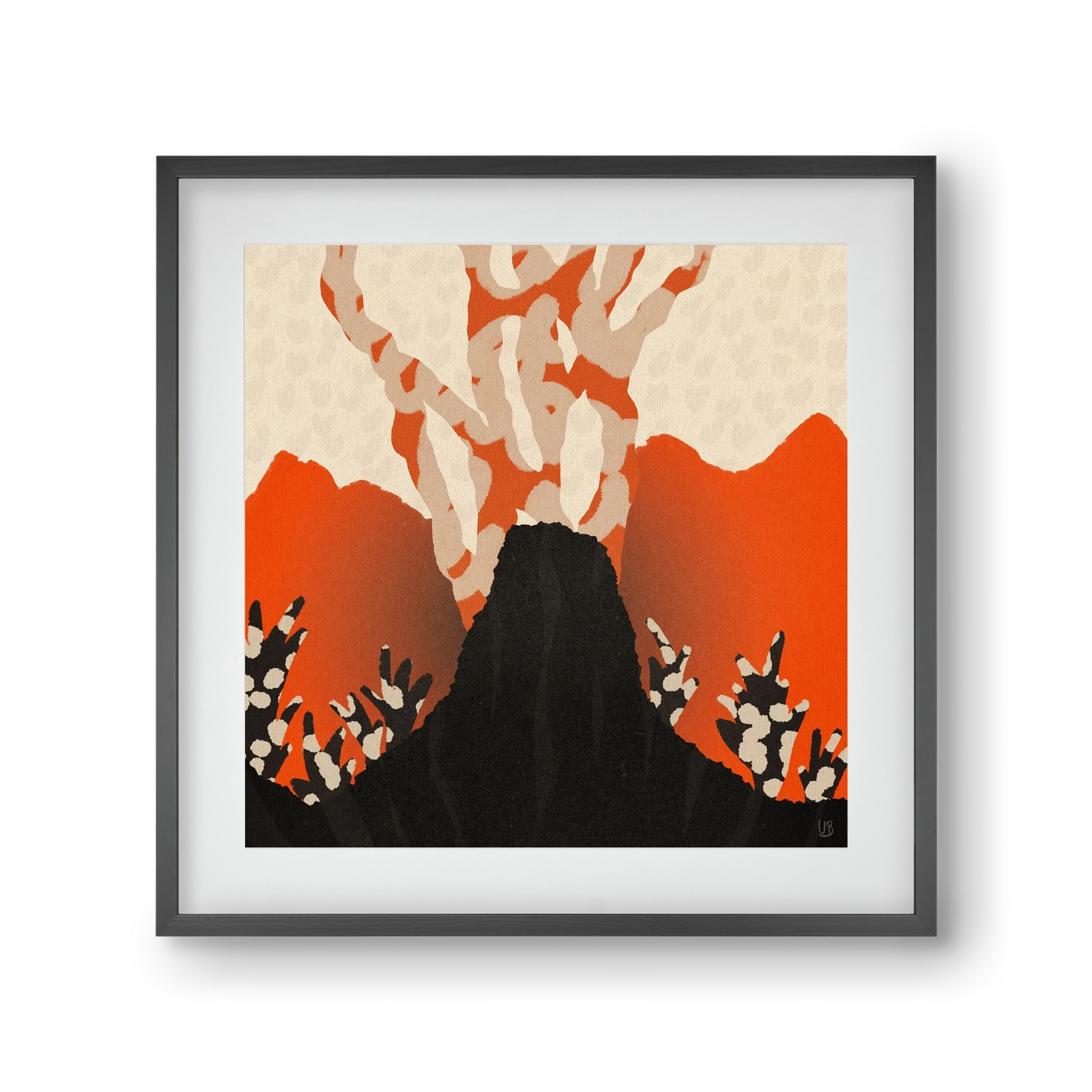 Volcanique, 30x30 cm (20x20 cm), Fekete keret, paszpartuval