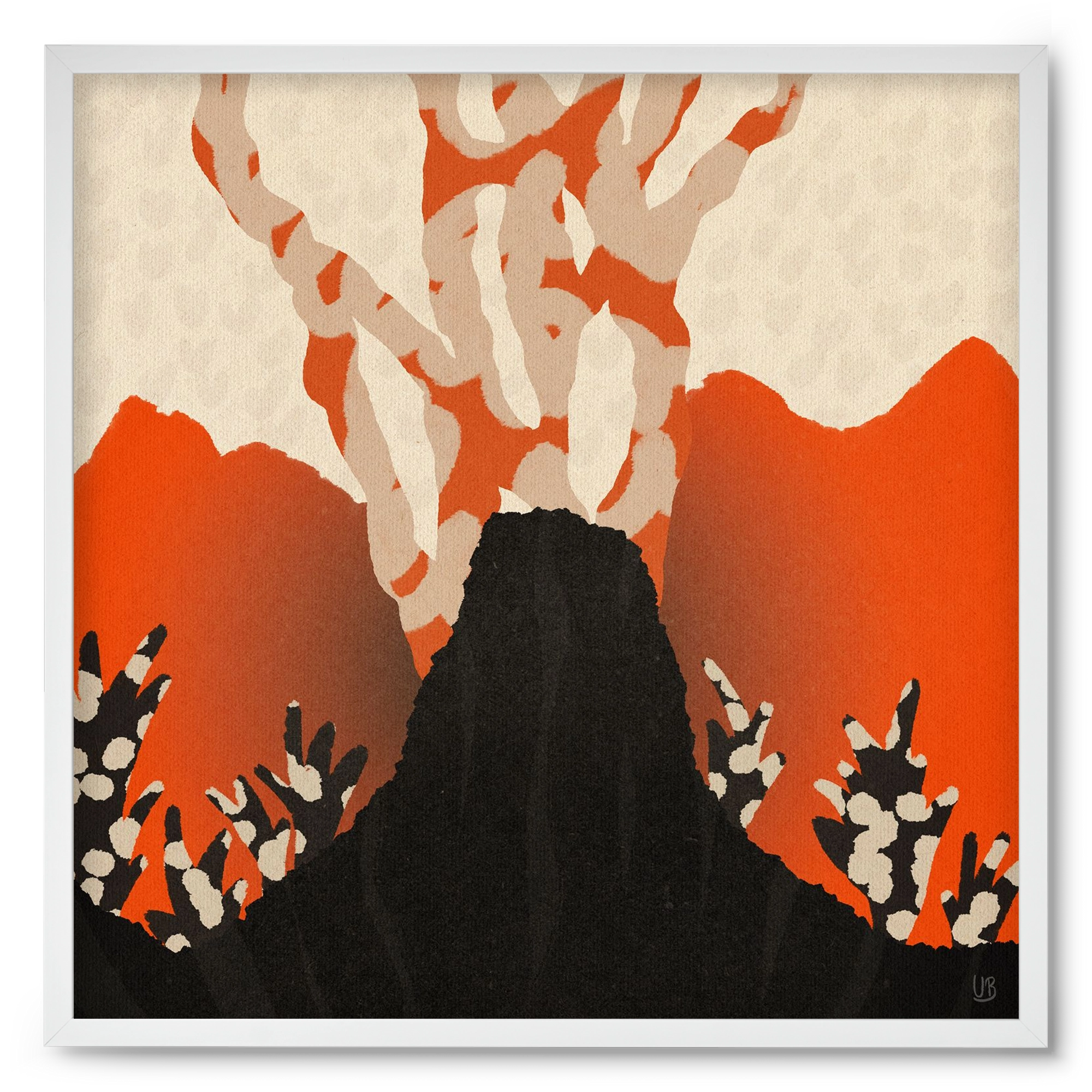 Volcanique, 50x50 cm (50x50 cm), Fehér keret