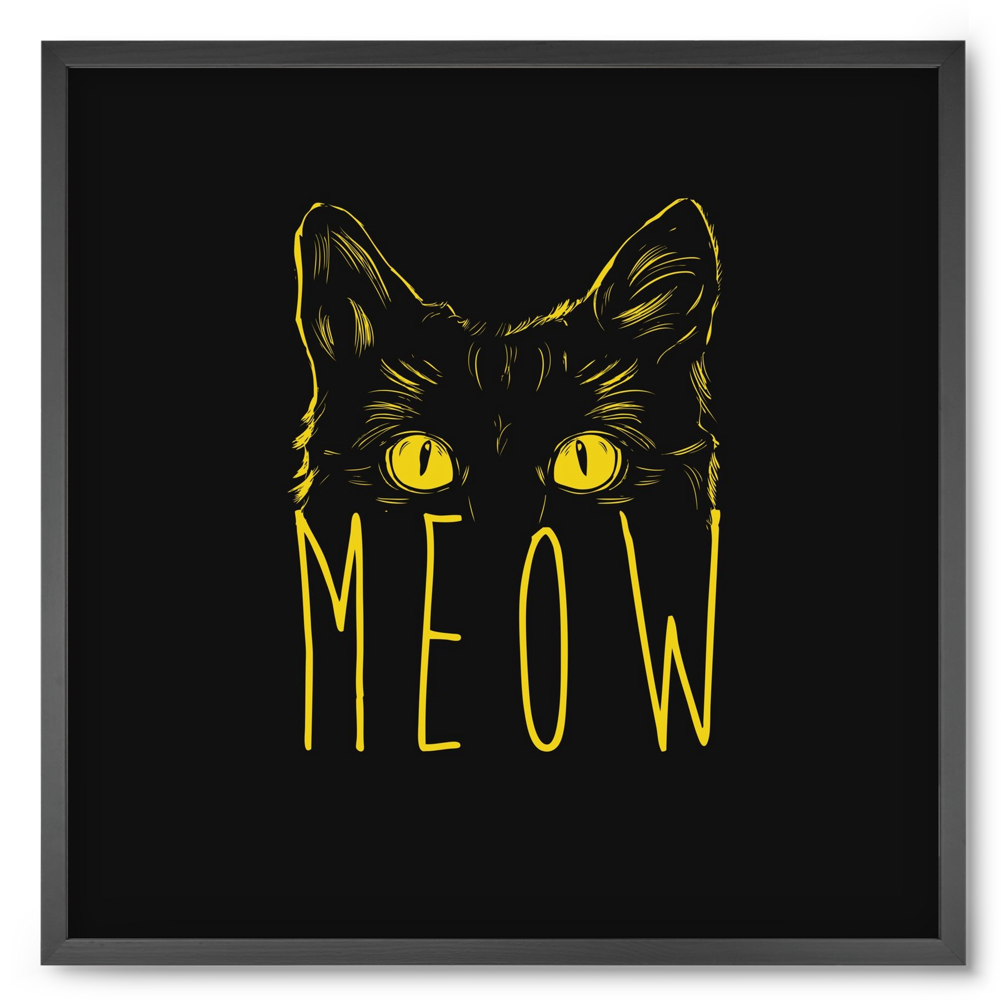 Meow, 50x50 cm (50x50 cm), Fekete keret