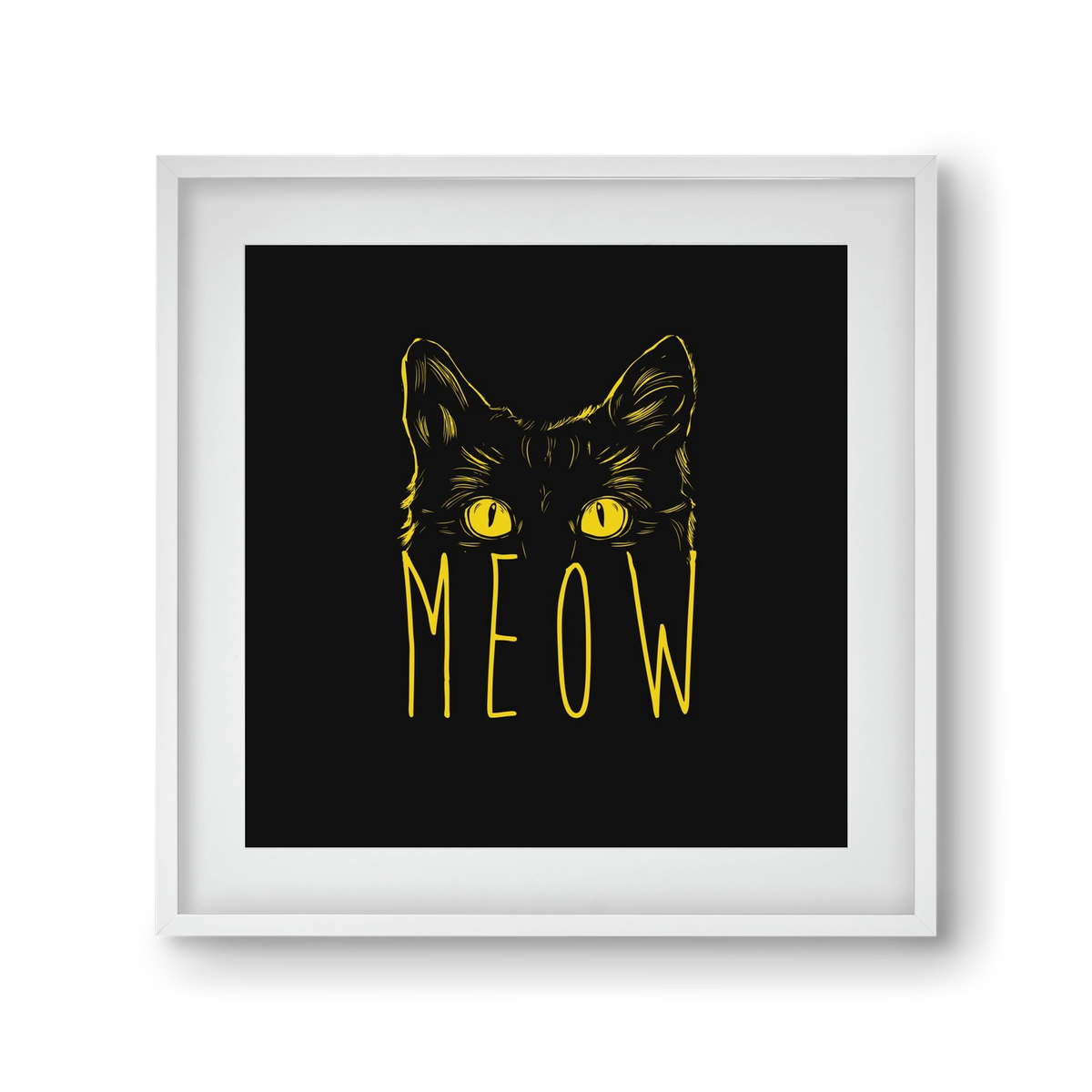 Meow, 30x30 cm (20x20 cm), Fehér keret, paszpartuval