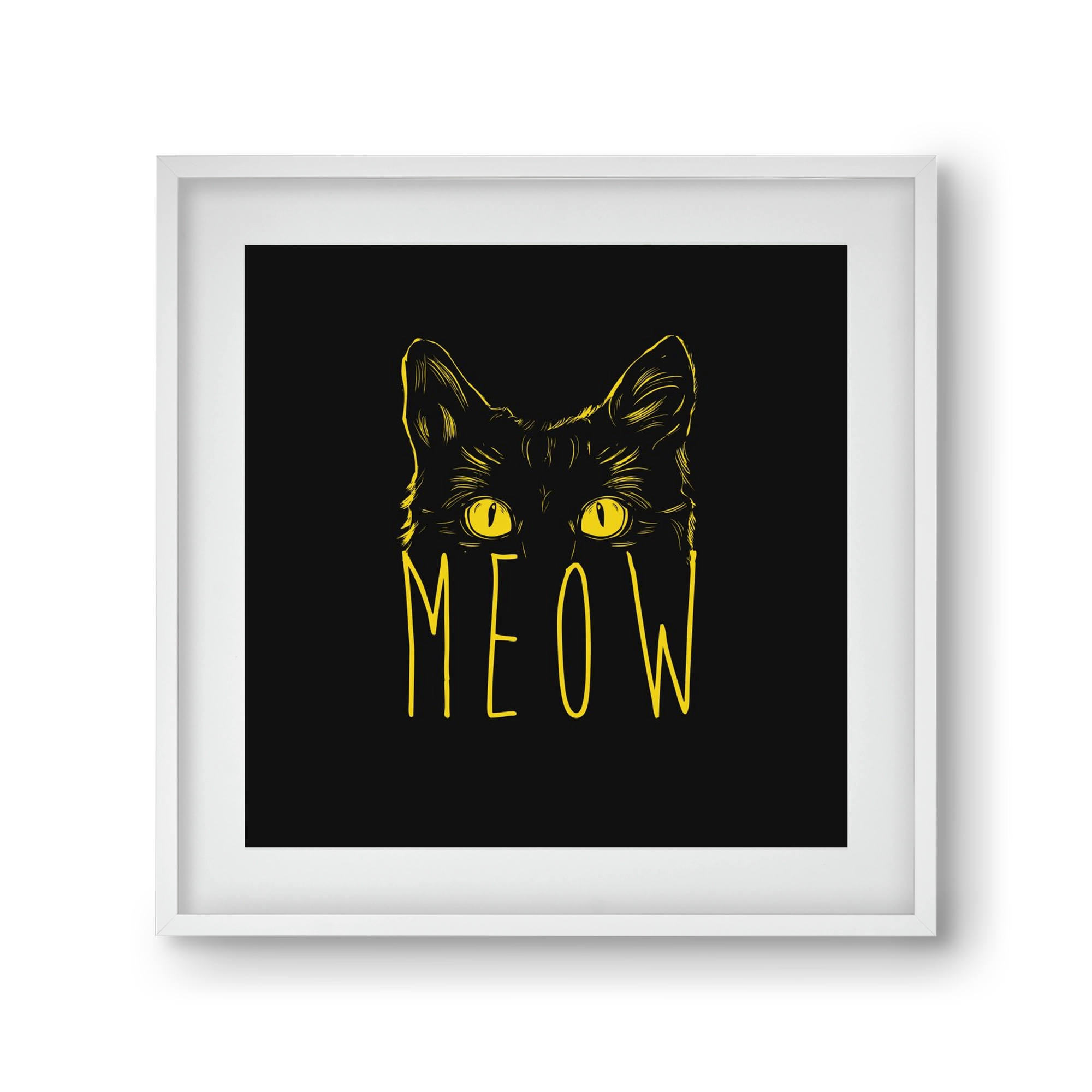 Meow, 30x30 cm (20x20 cm), Fehér keret, paszpartuval