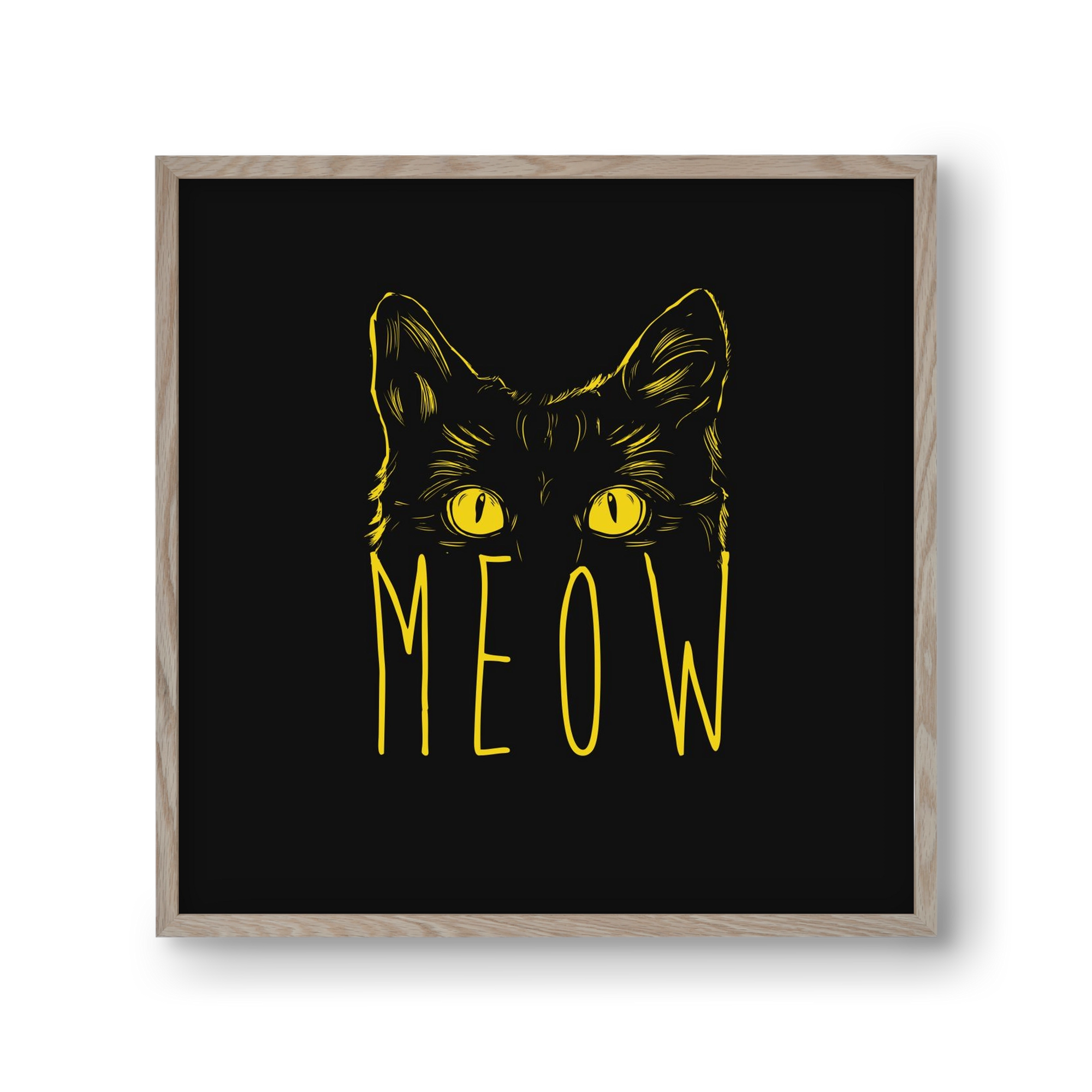 Meow, 30x30 cm (30x30 cm), Tölgy keret