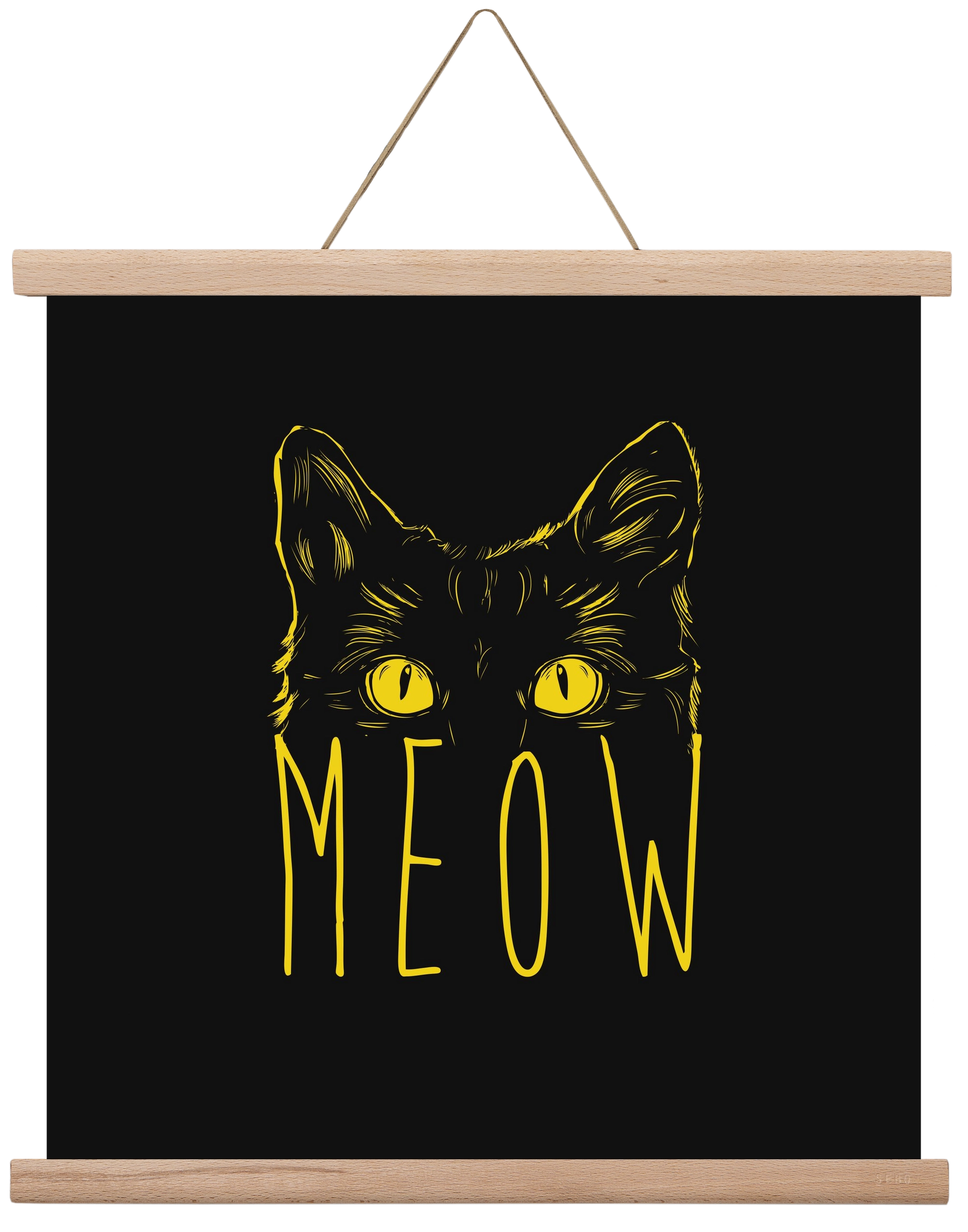Meow, 40x40 cm (40x40 cm), Tölgy akasztó