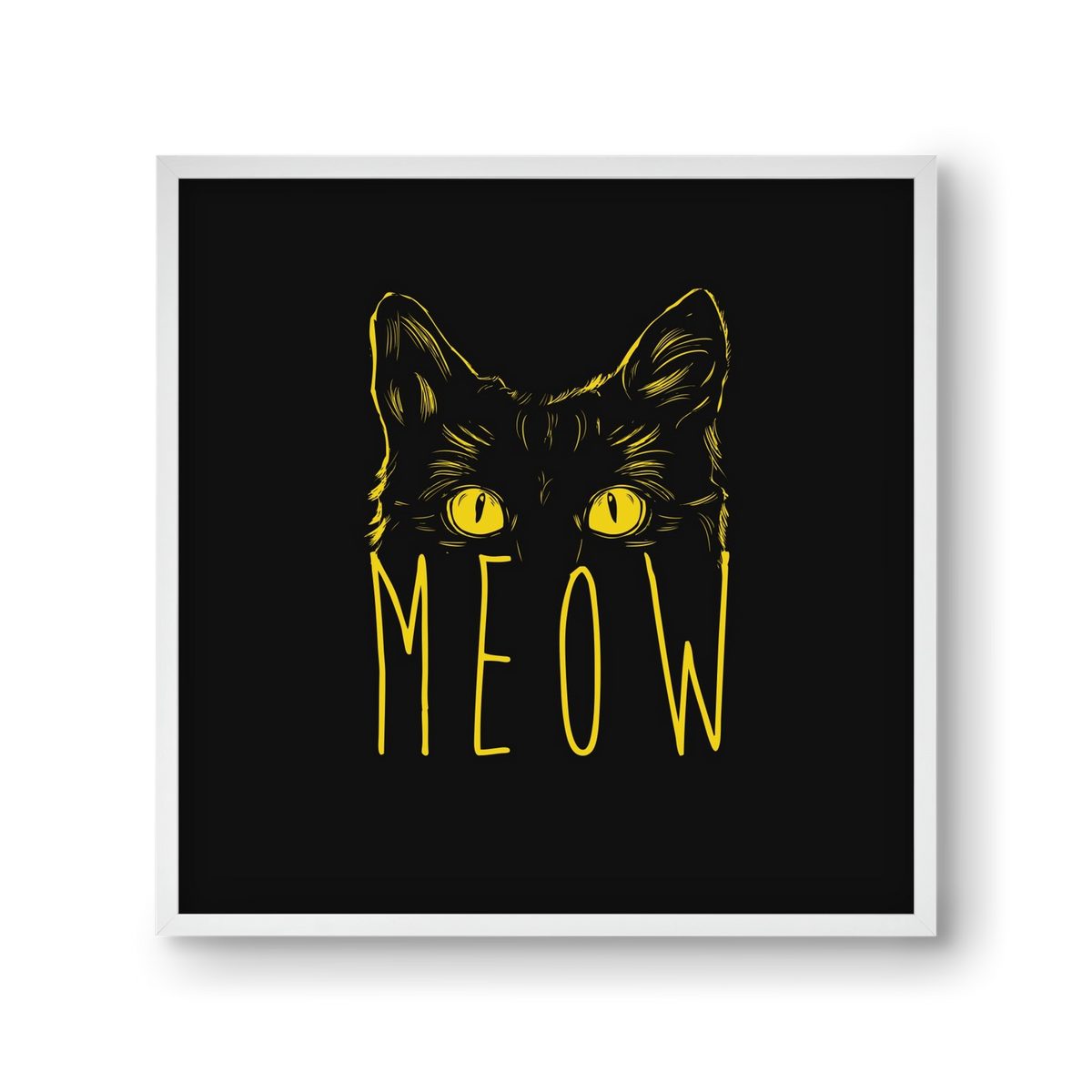 Meow, 30x30 cm (30x30 cm), Fehér keret