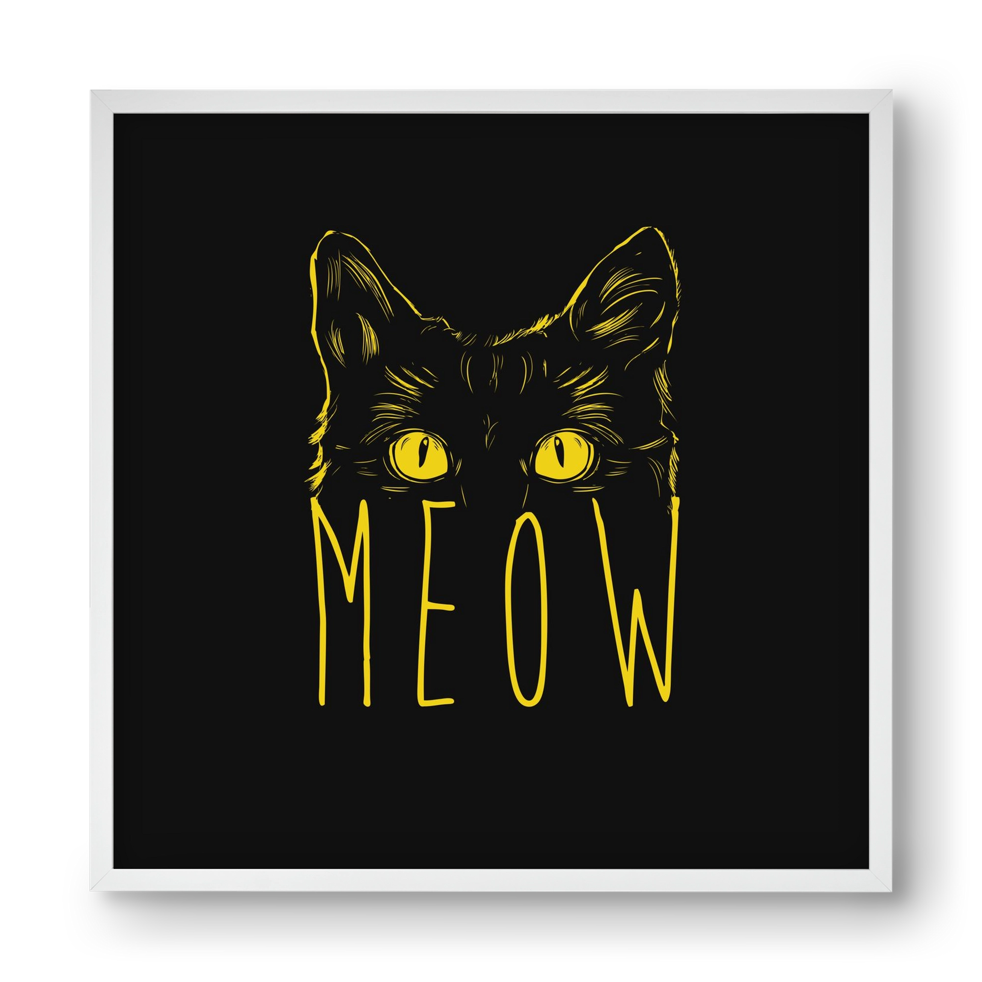 Meow, 40x40 cm (40x40 cm), Fehér keret