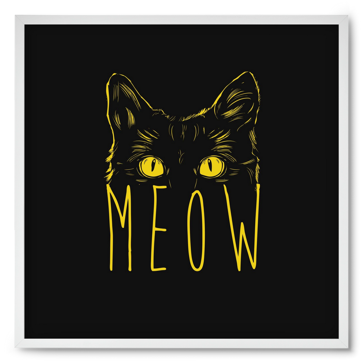 Meow, 50x50 cm (50x50 cm), Fehér keret