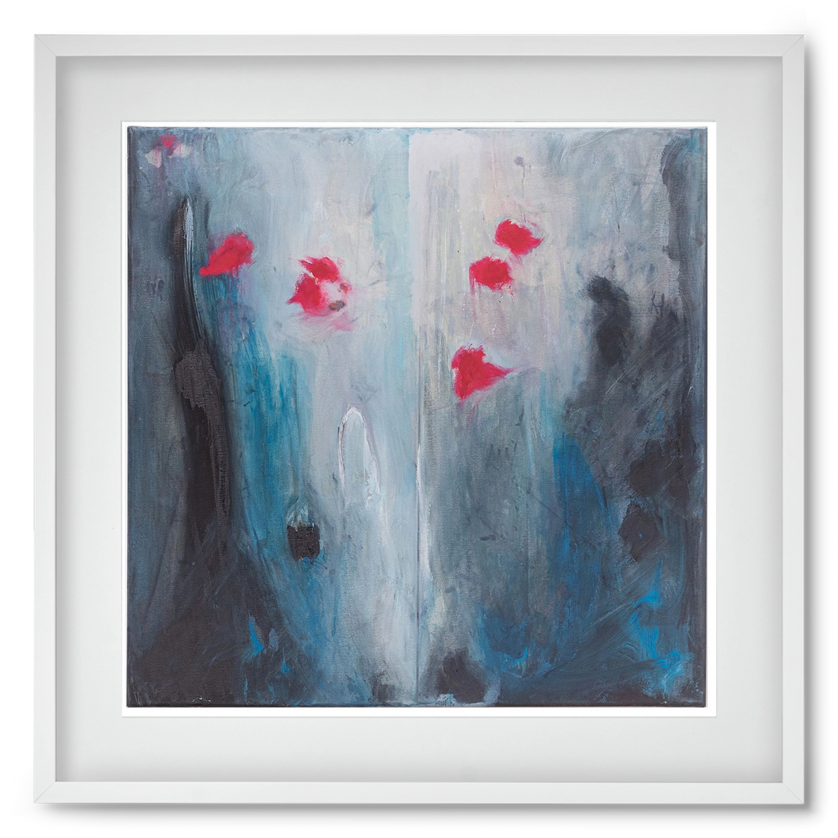 beengedett, 50x50 cm (40x40 cm), Fehér keret, paszpartuval