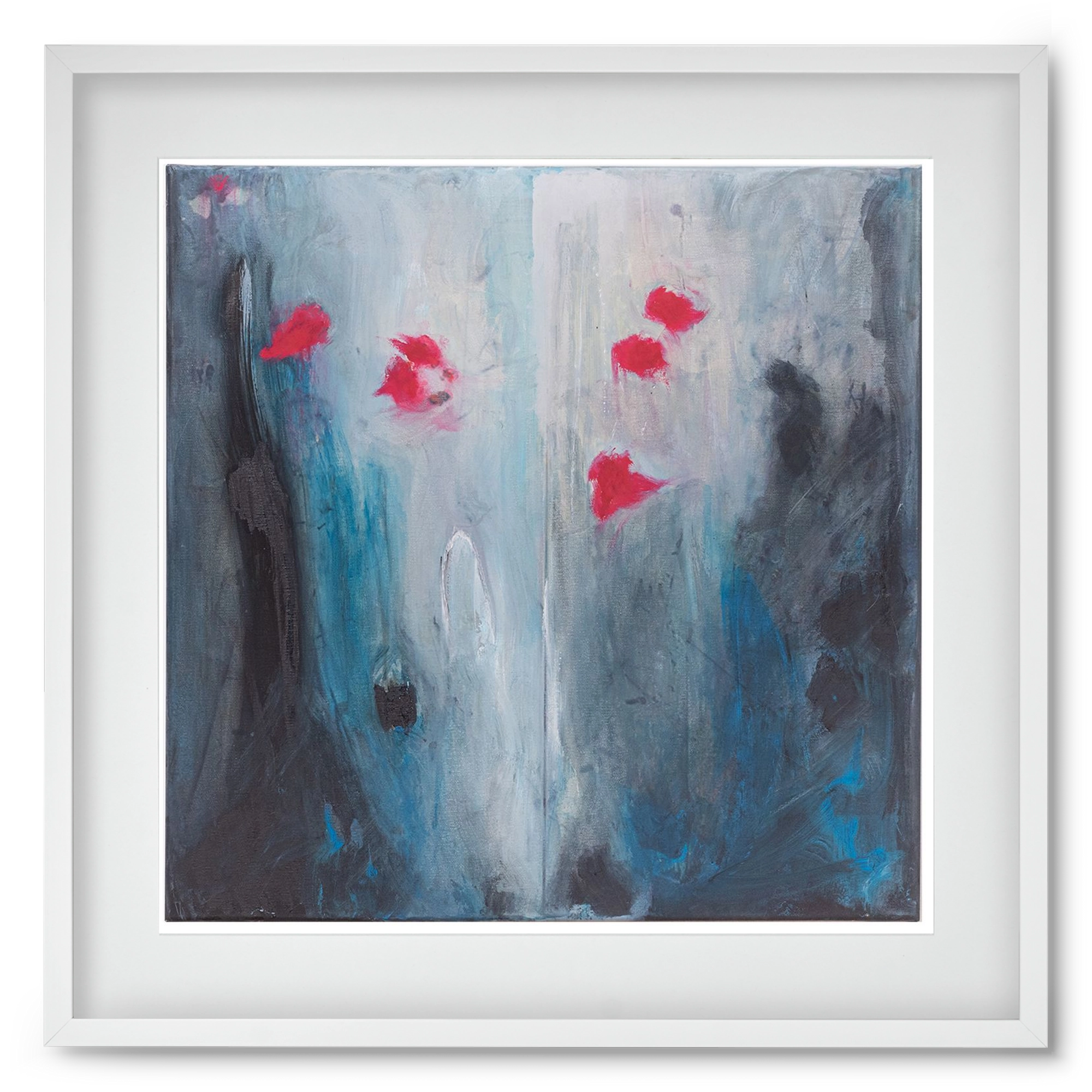 beengedett, 50x50 cm (40x40 cm), Fehér keret, paszpartuval