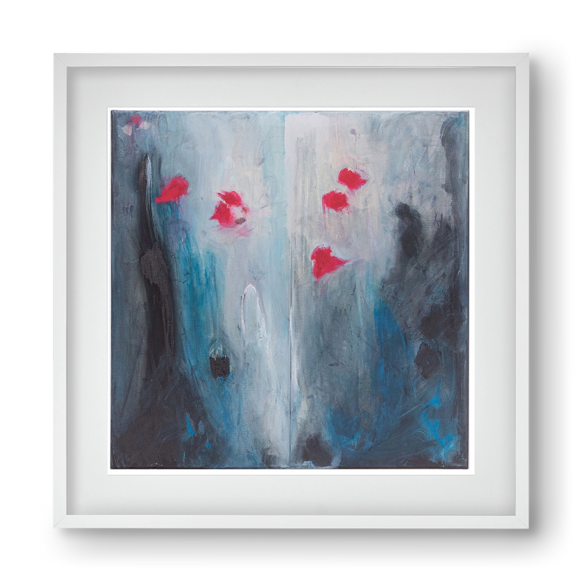 beengedett, 40x40 cm (30x30 cm), Fehér keret, paszpartuval