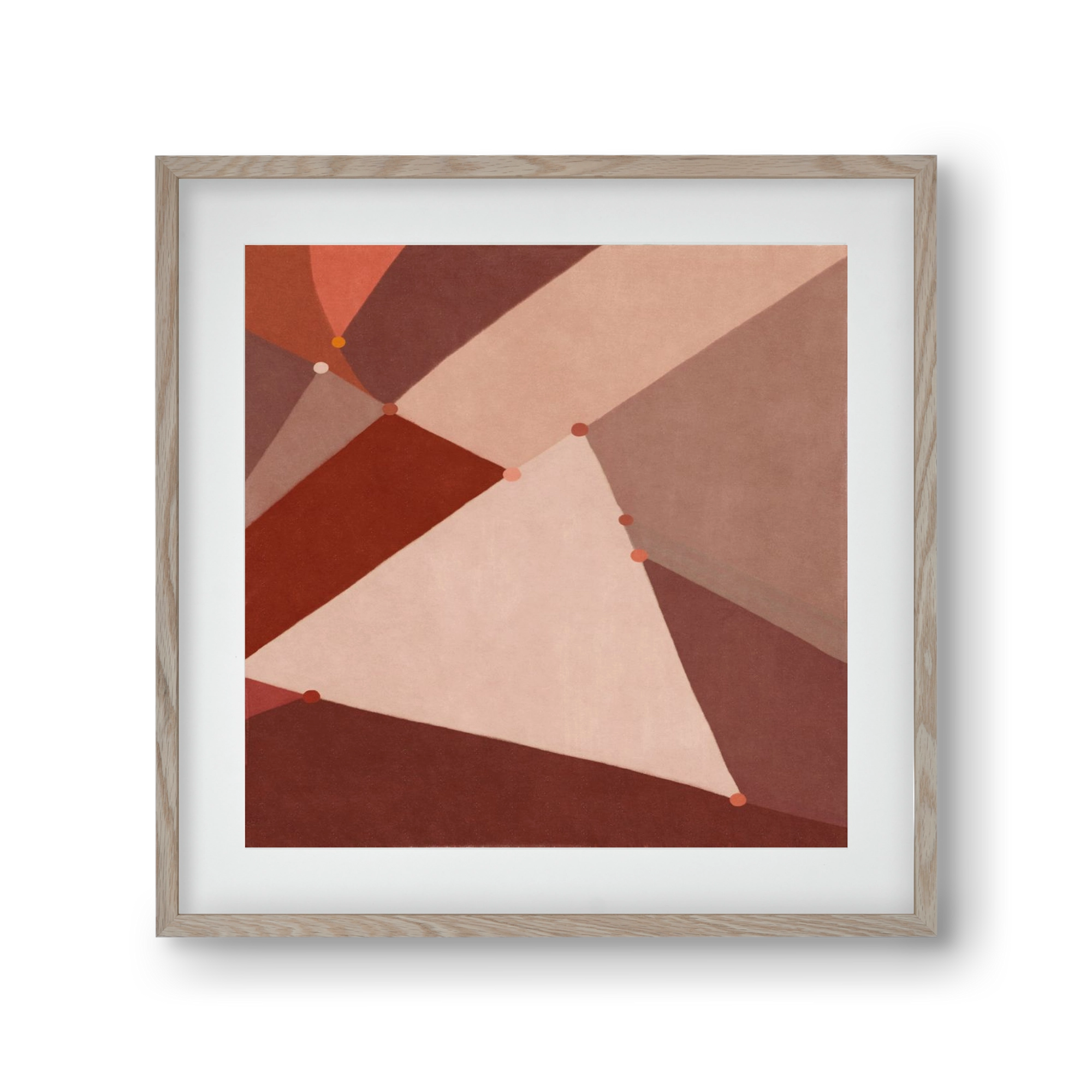 Abstract Intersections Q06, 30x30 cm (20x20 cm), Tölgy keret, paszpartuval