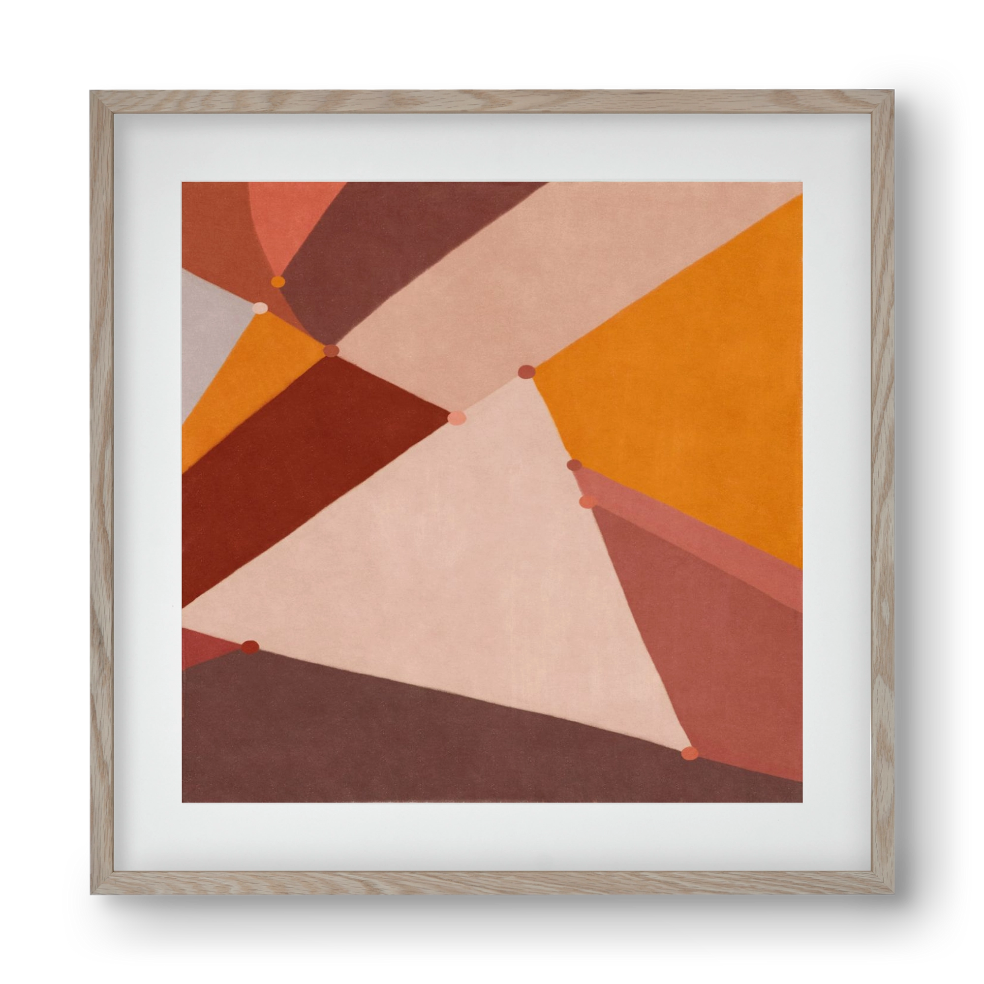 Abstract Intersections Q07, 40x40 cm (30x30 cm), Tölgy keret, paszpartuval