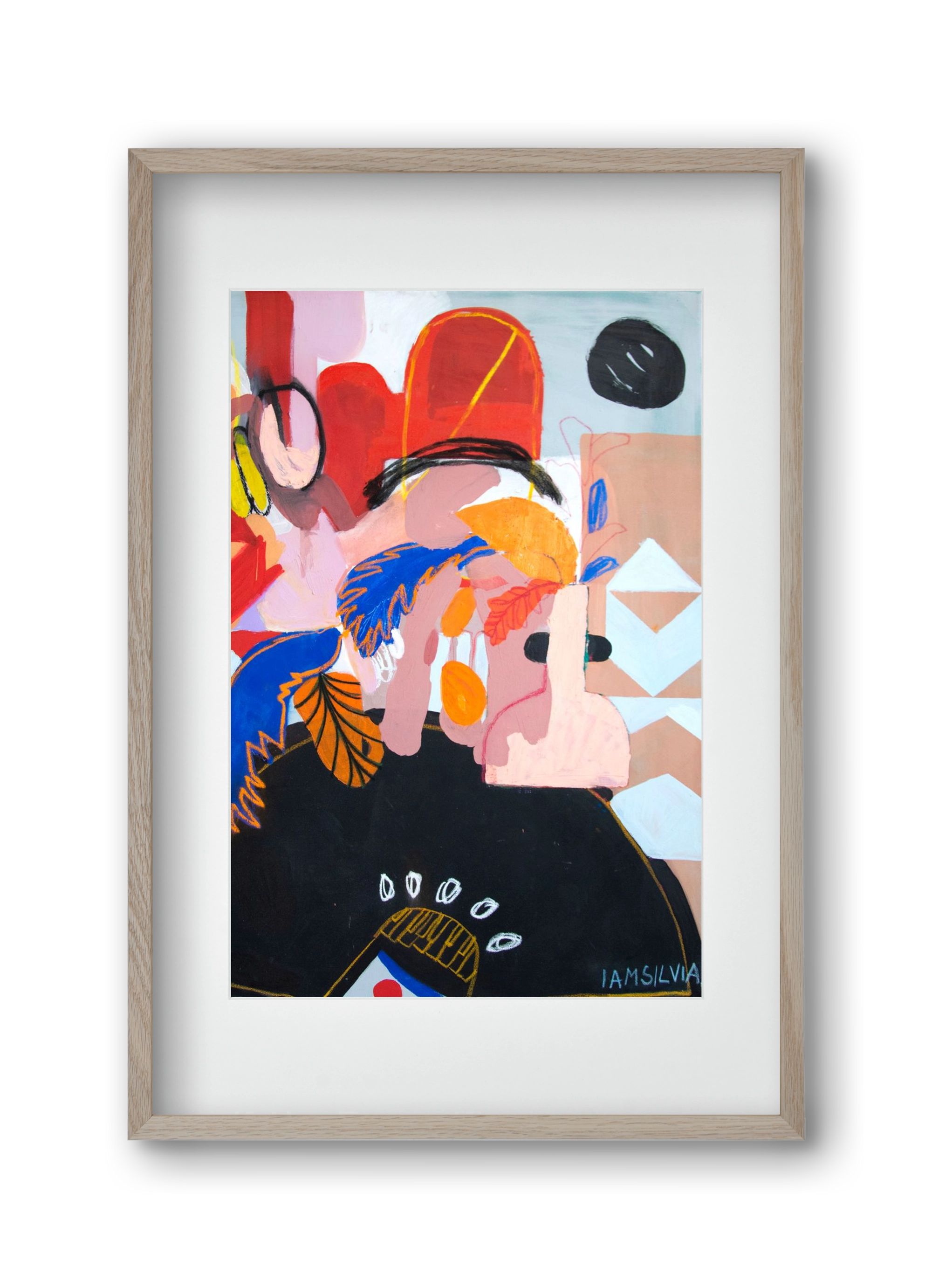 Sam o sebe I., 30x45 cm (20x30 cm), Tölgy keret, paszpartuval