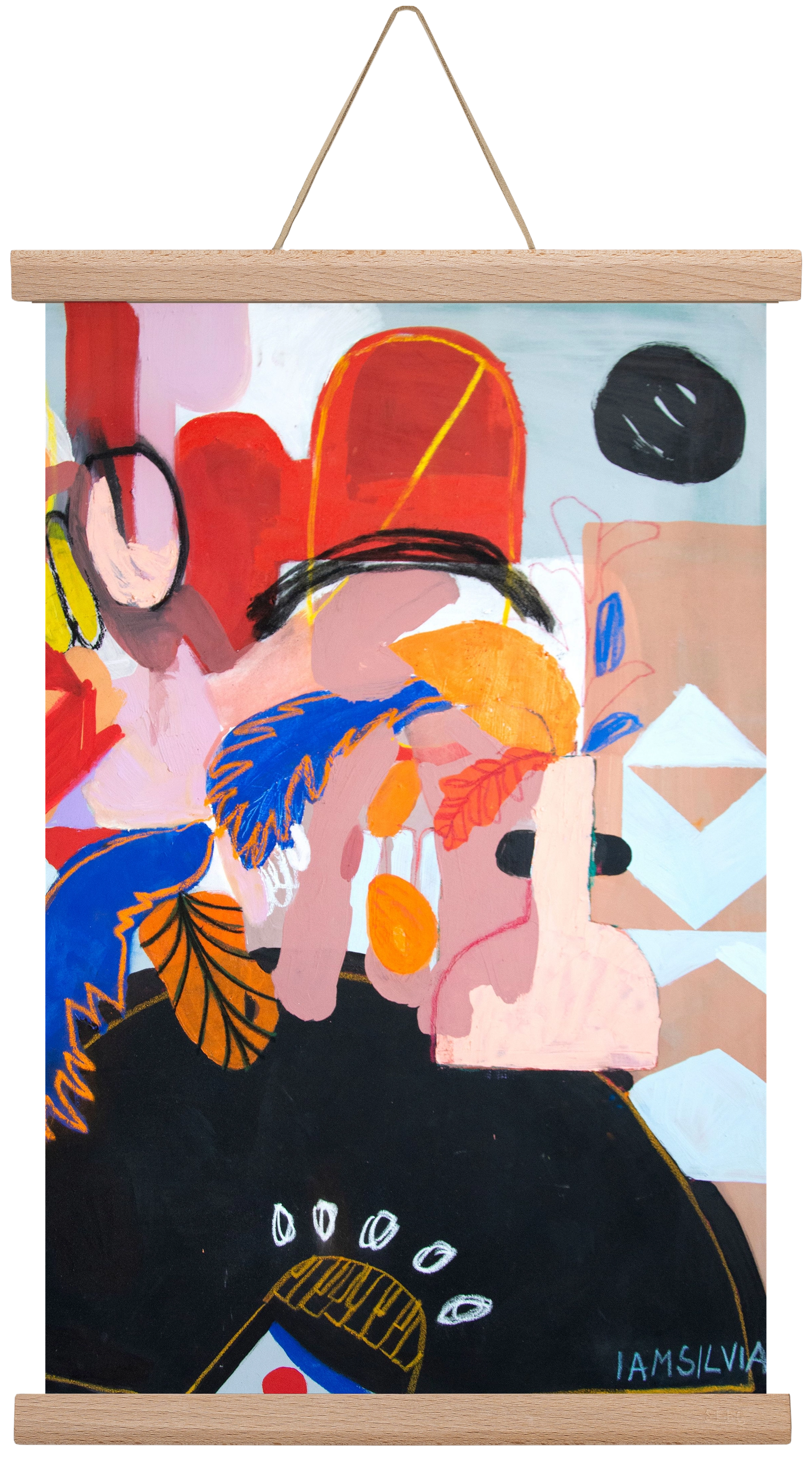 Sam o sebe I., 30x45 cm (30x45 cm), Tölgy akasztó