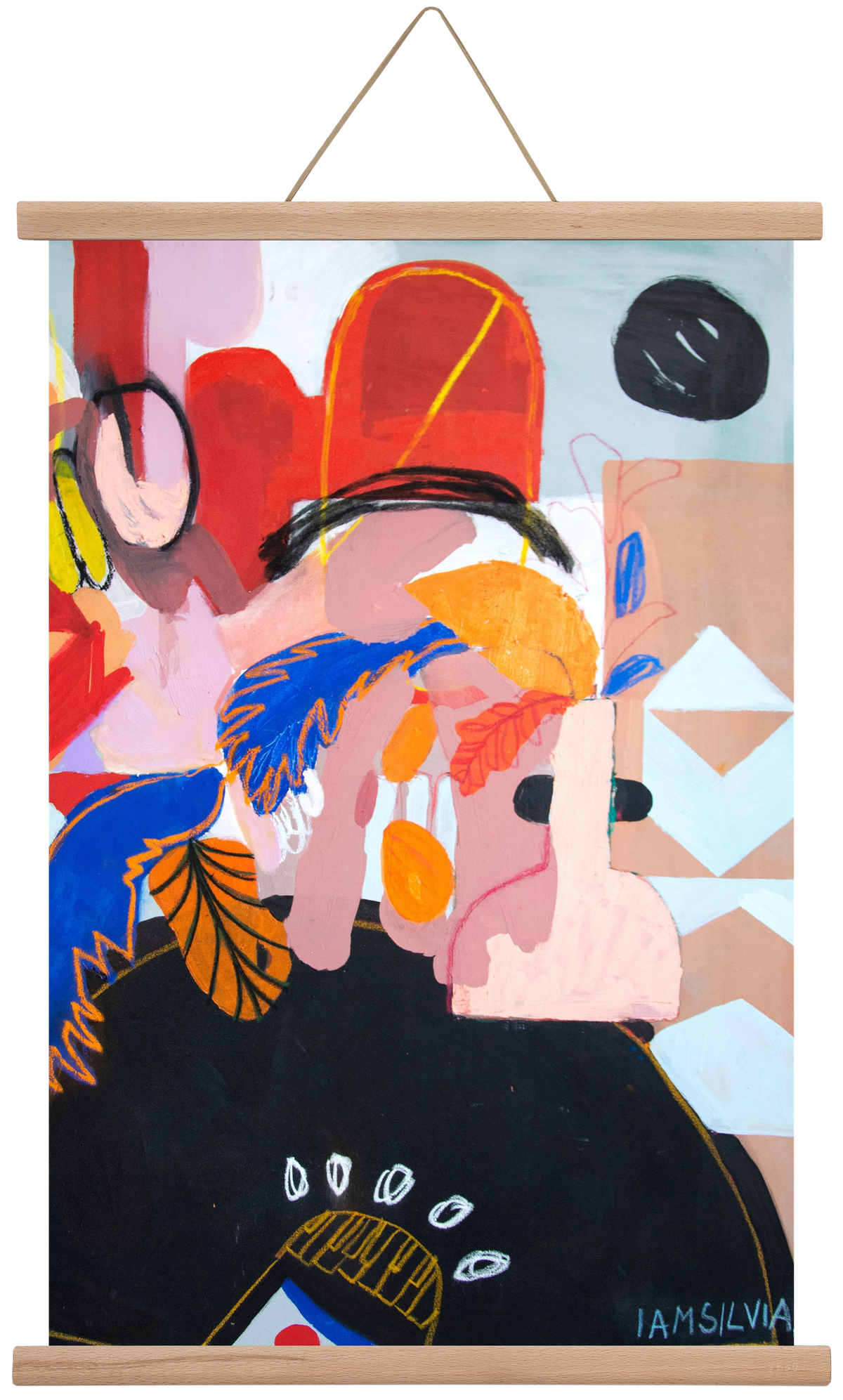 Sam o sebe I., 40x60 cm (40x60 cm), Tölgy akasztó