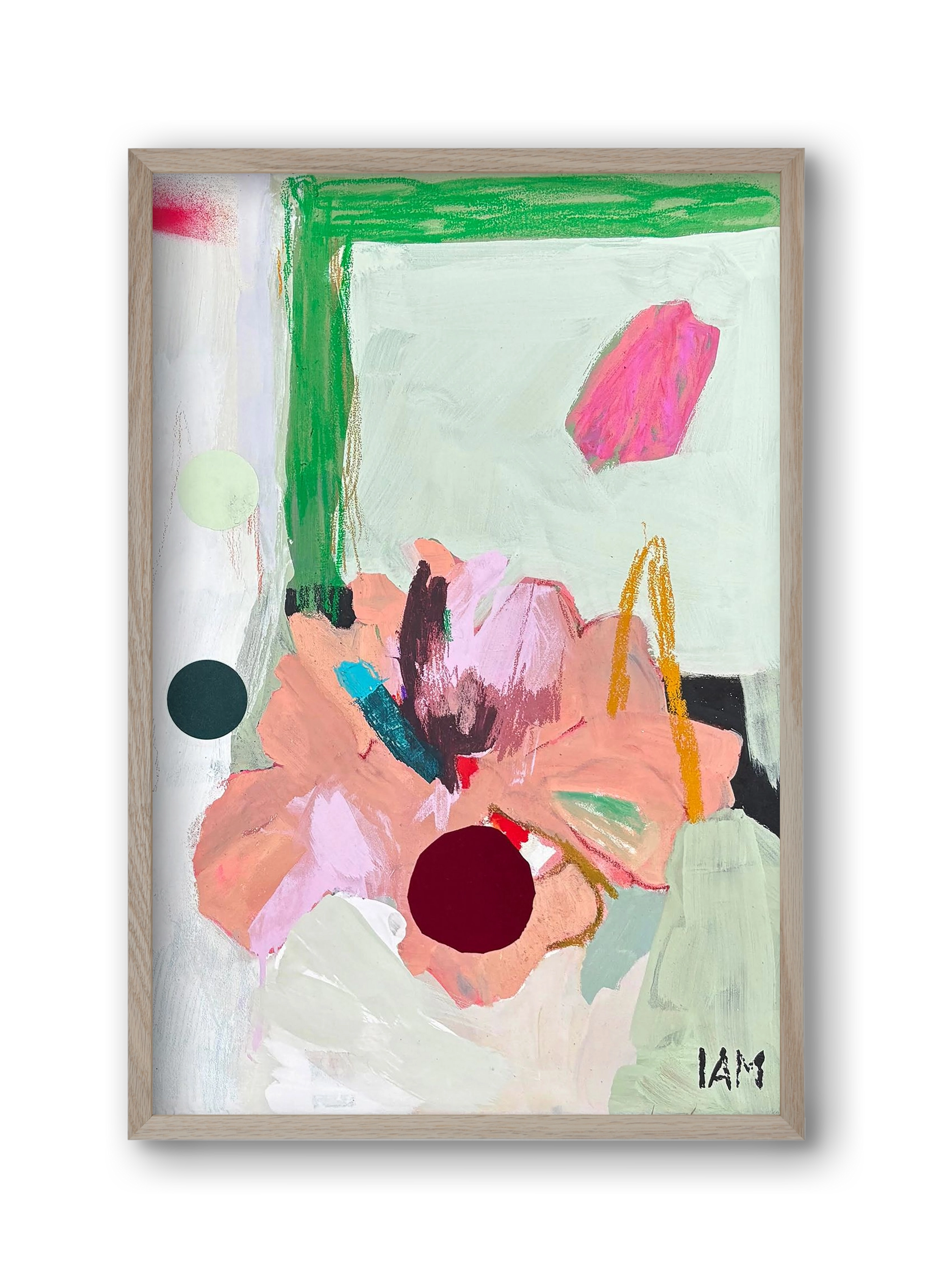 flower, 30x45 cm (30x45 cm), Tölgy keret