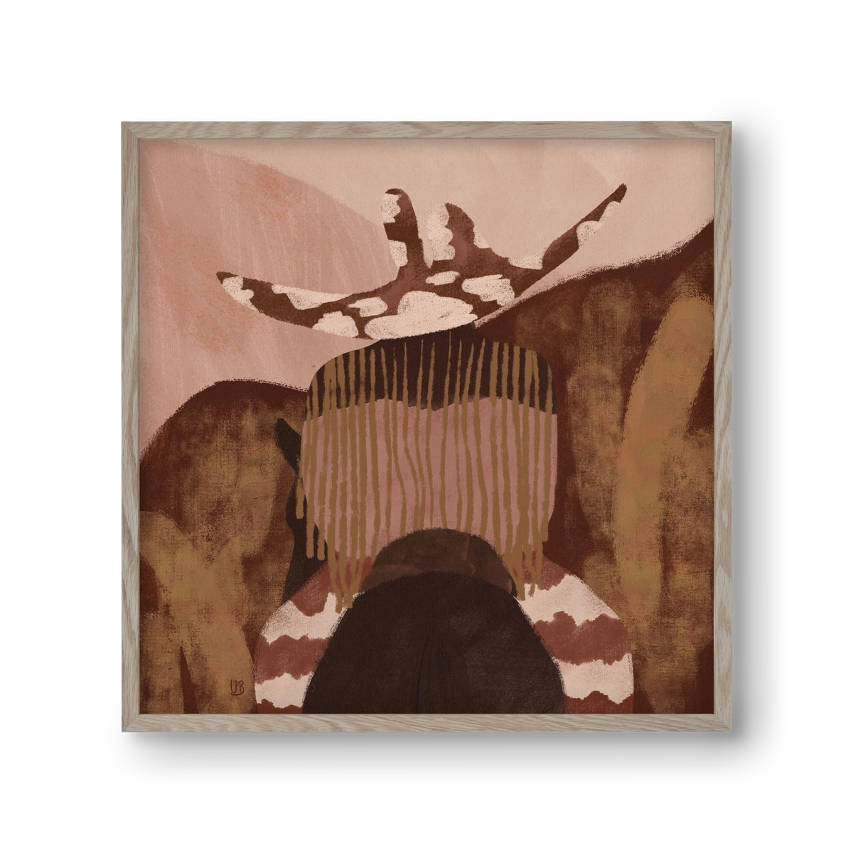 Desert gallop, 30x30 cm (30x30 cm), Tölgy keret