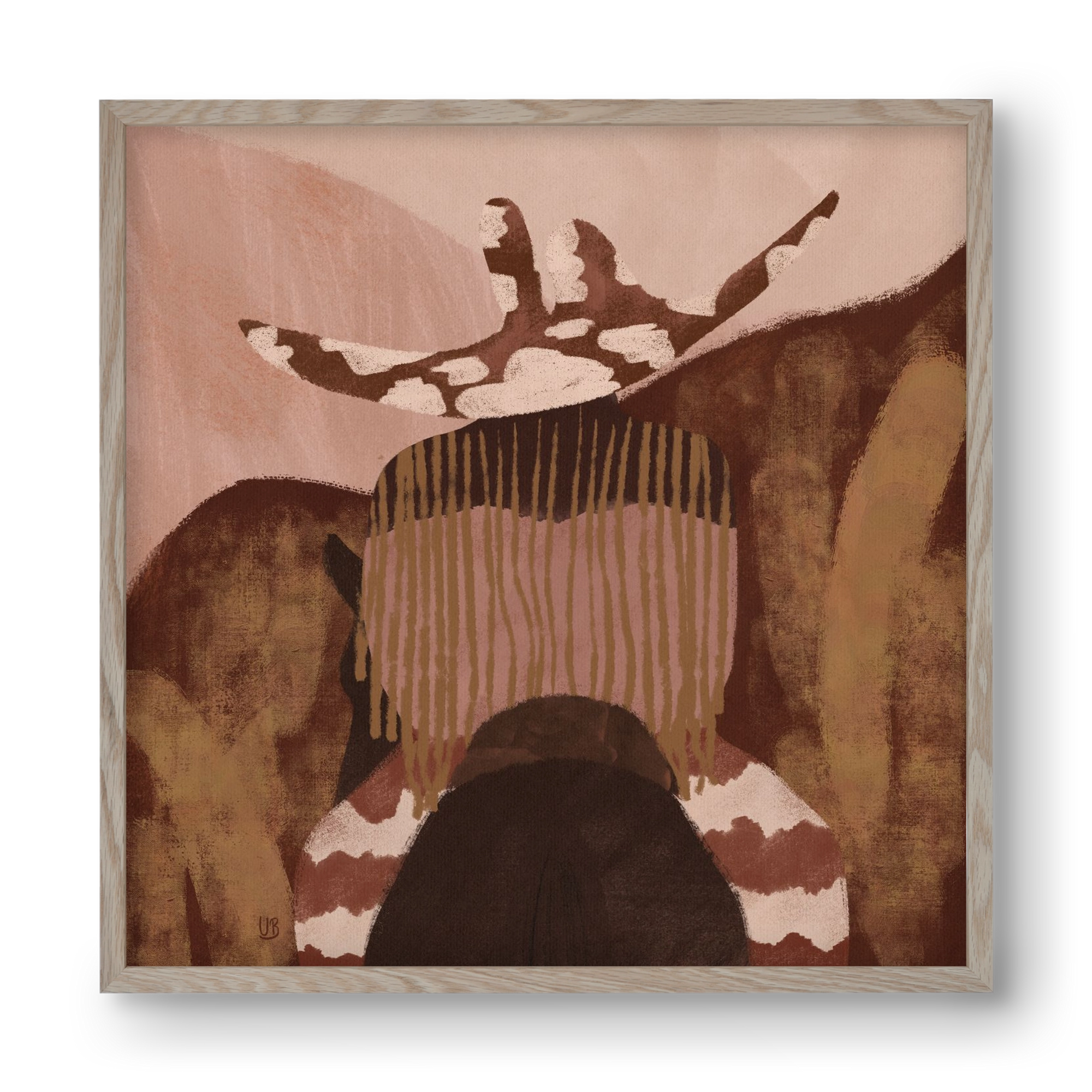 Desert gallop, 40x40 cm (40x40 cm), Tölgy keret