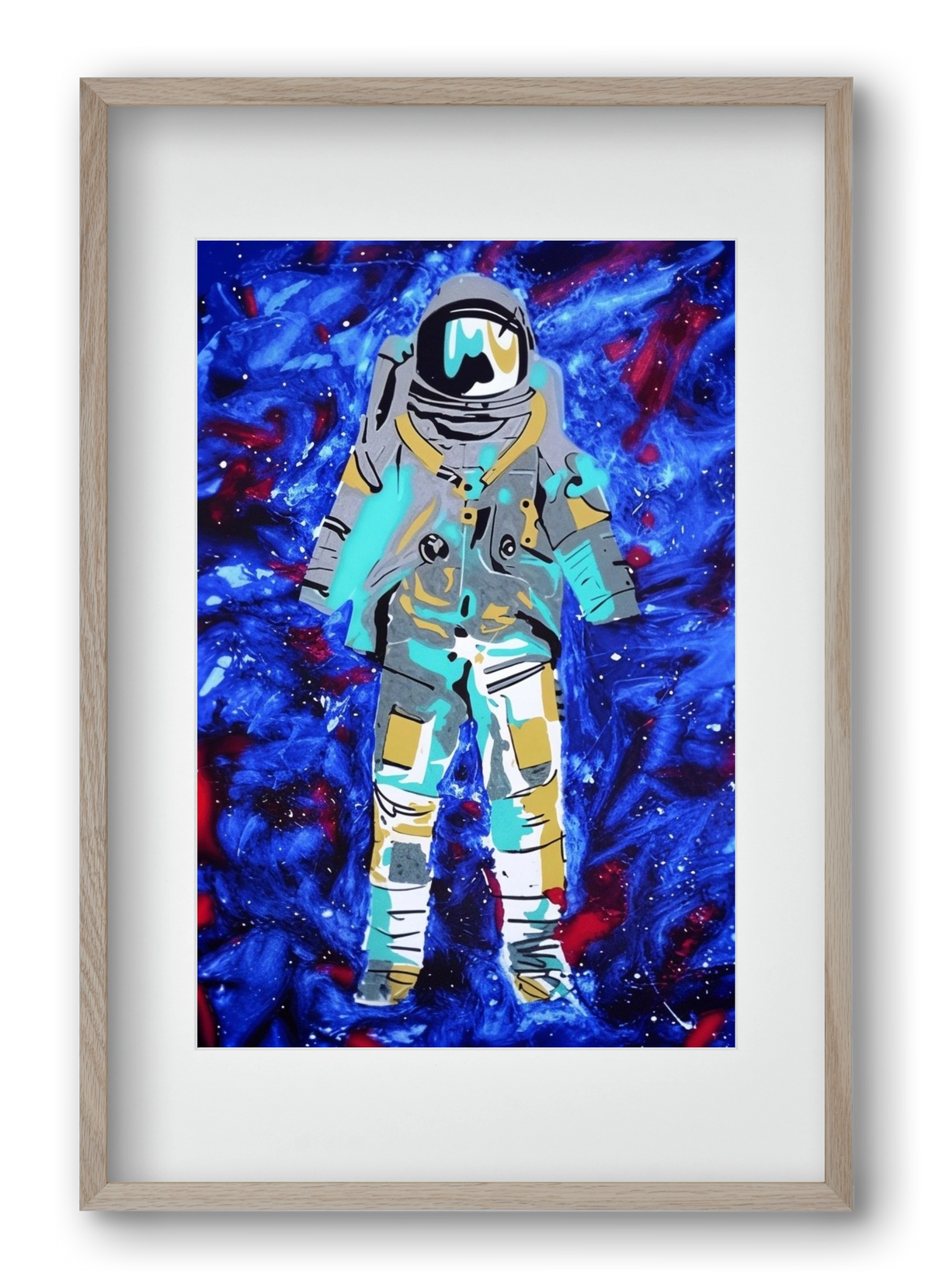 Astronaut, 40x60 cm (30x45 cm), Tölgy keret, paszpartuval