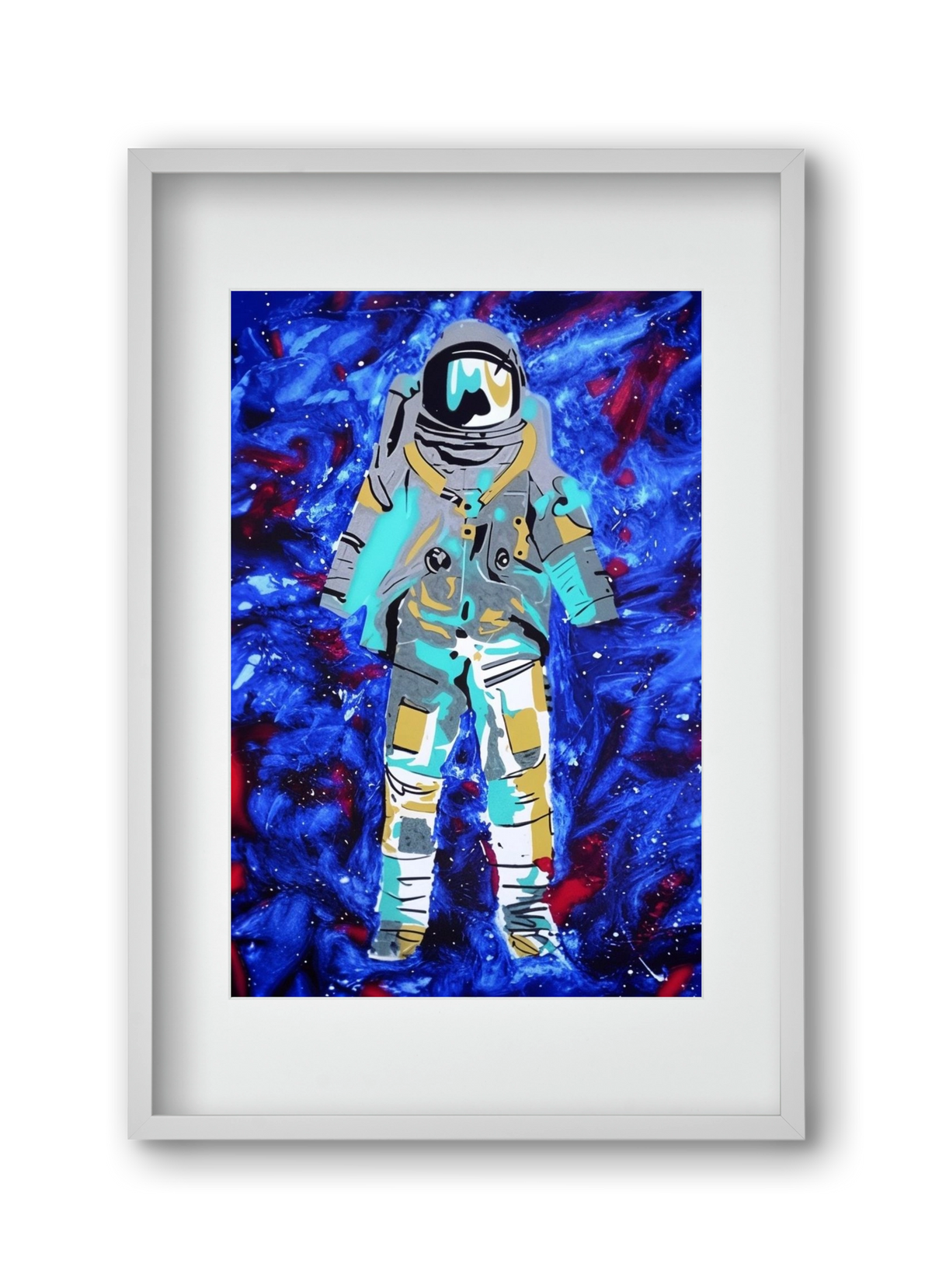 Astronaut, 30x45 cm (20x30 cm), Fehér keret, paszpartuval